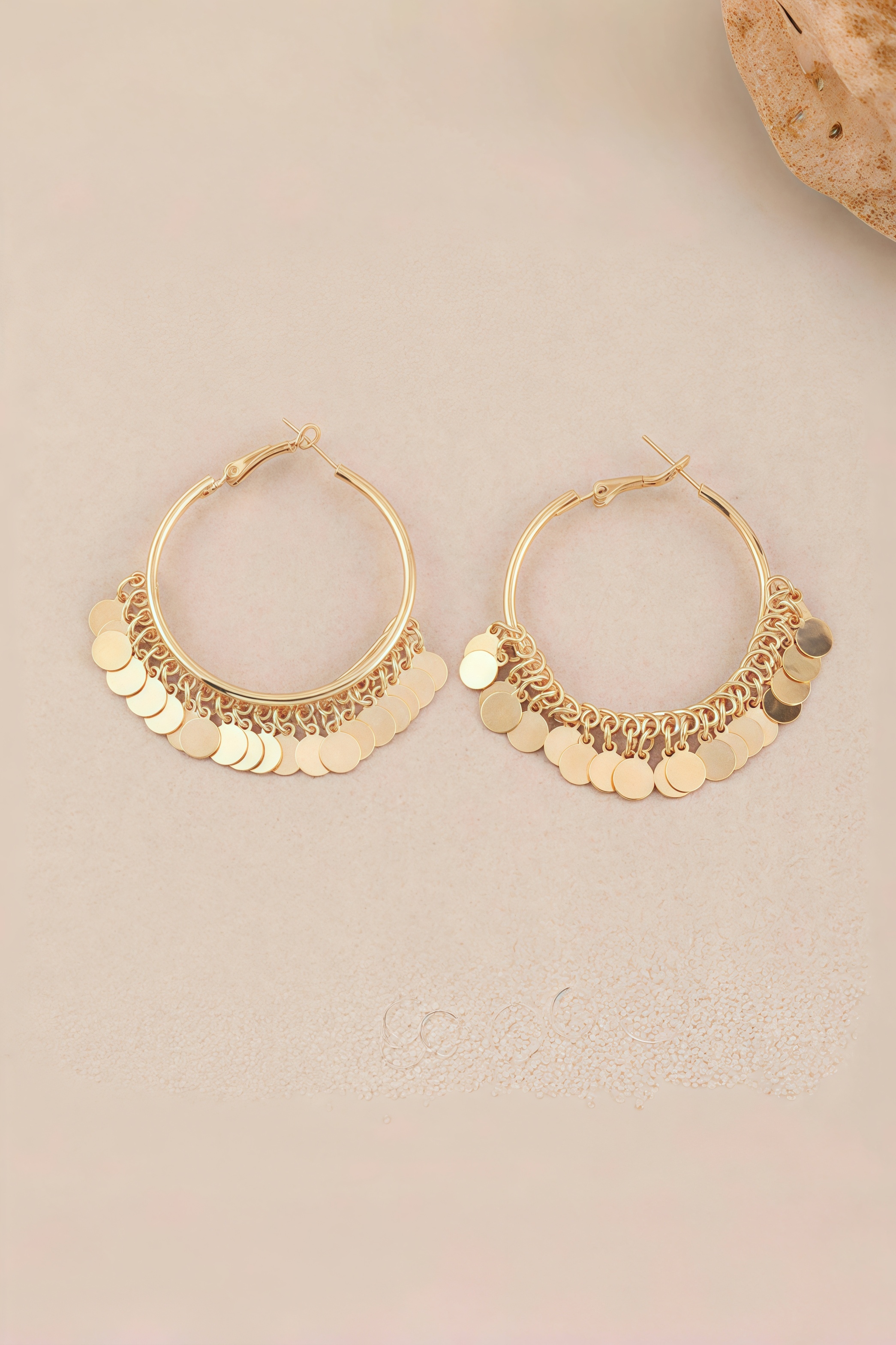 Kerensa Gold Round Tassel Earrings