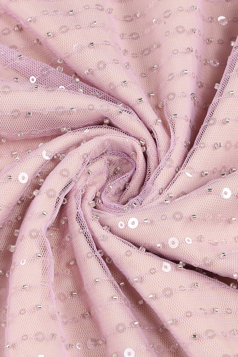 Hespere Halter Sequin Mesh Maxi Dress