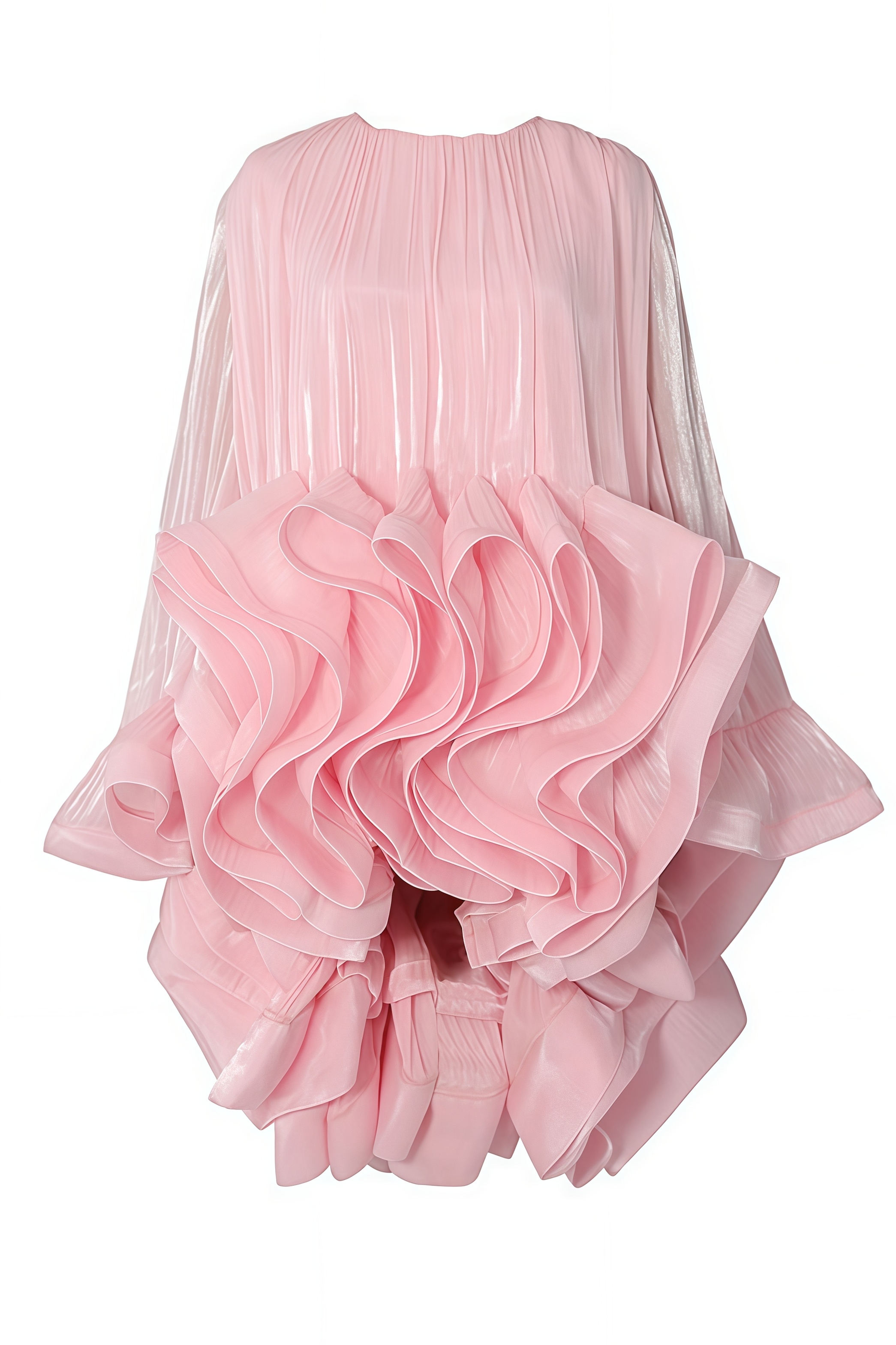 Irayt Long Sleeve Ruffled Mini Dress