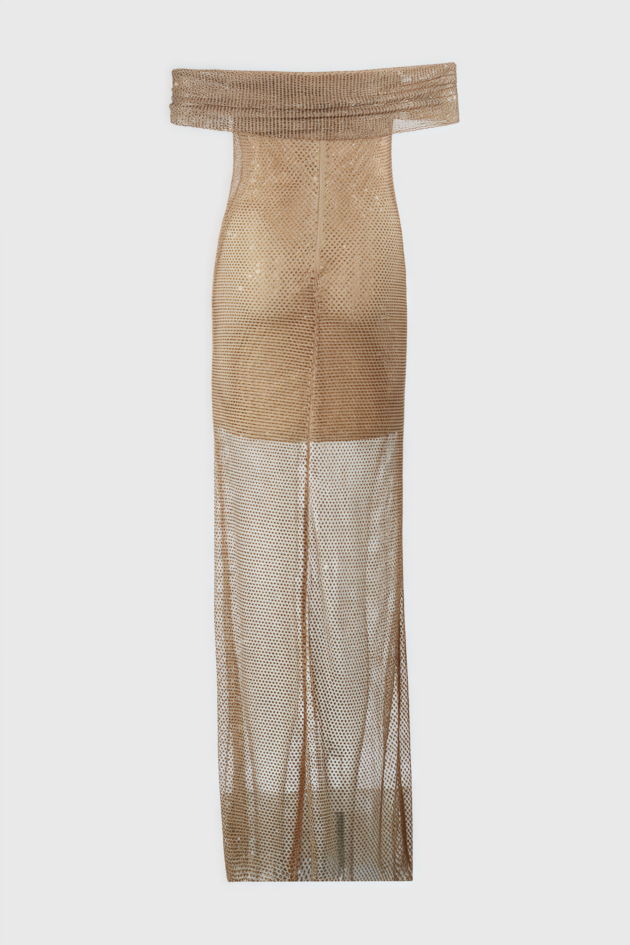 Siayh Gold One-Shoulder Sequinned Maxi Dress