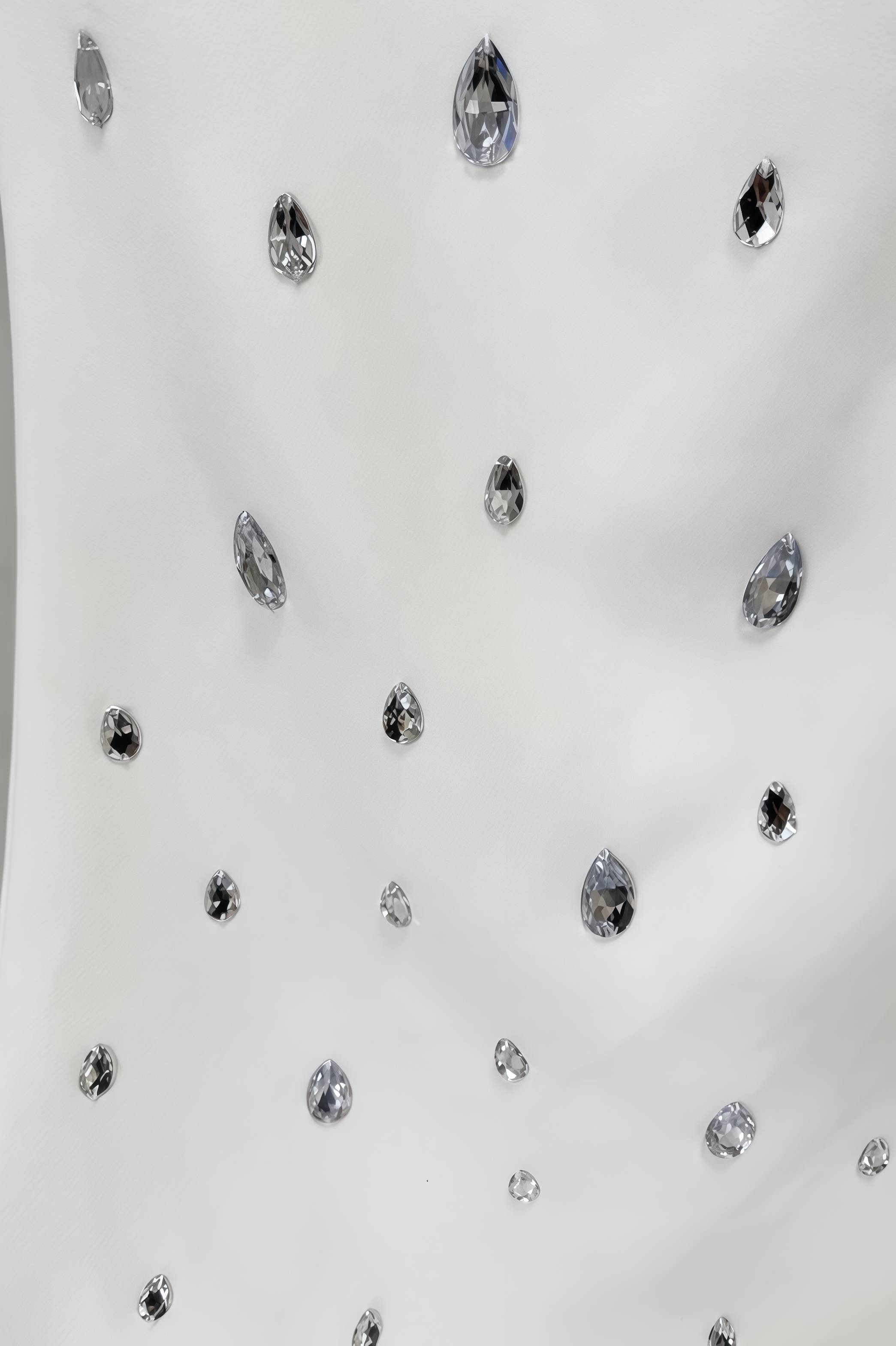 Kania White Long Sleeve Beaded Maxi Dress