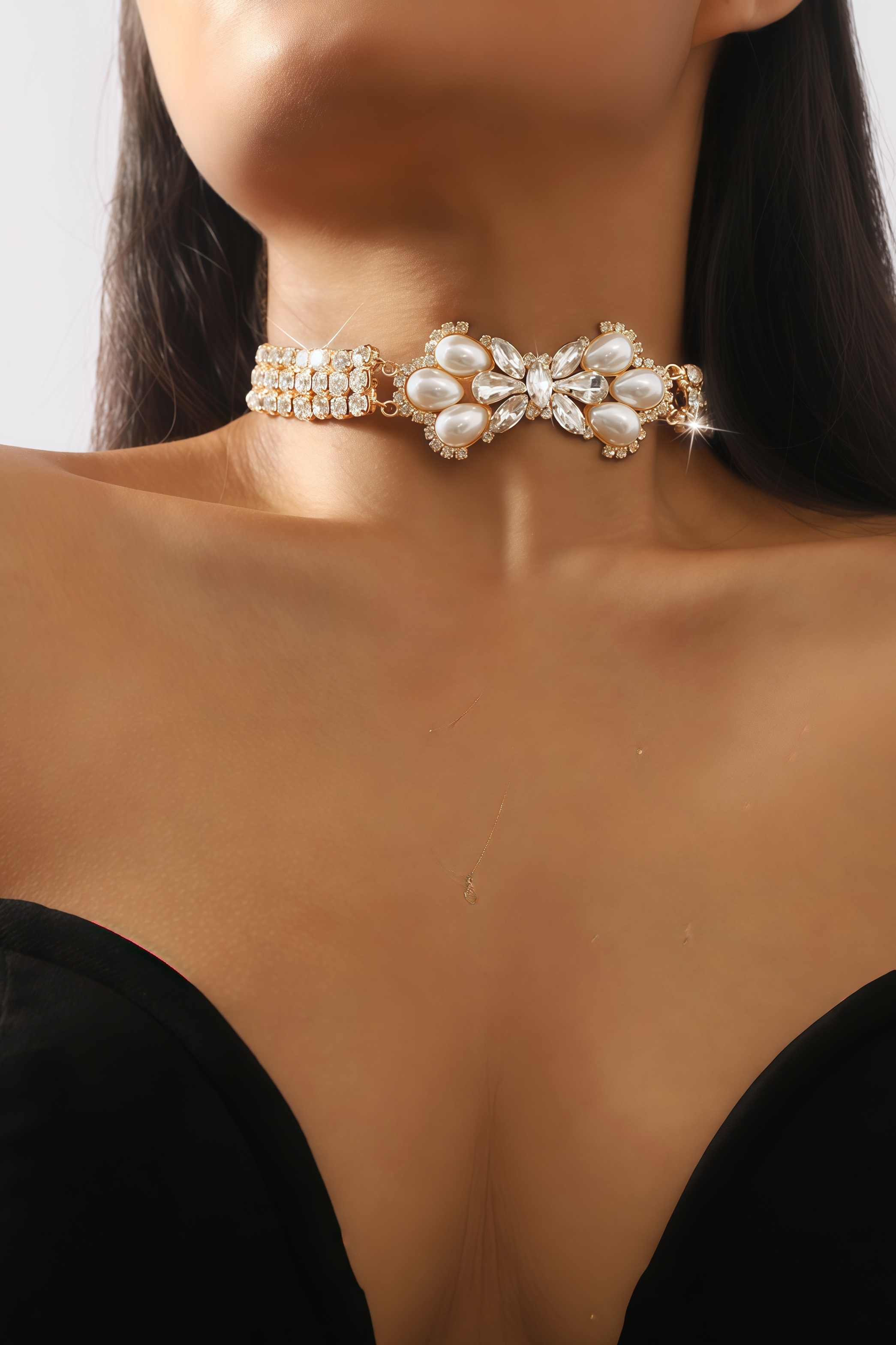 Lethk Pearl Bow Necklace