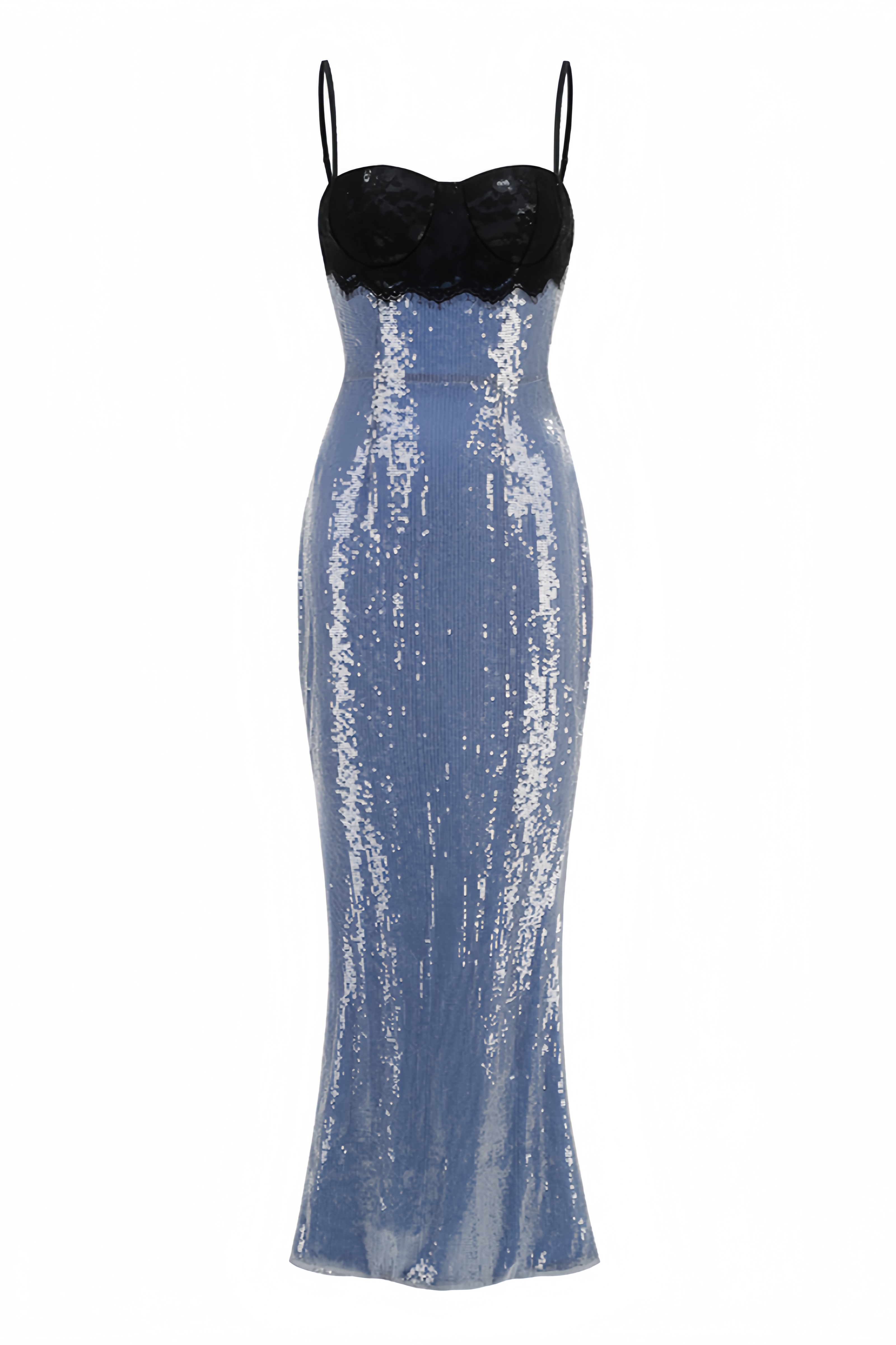 Allona Halter Lace Sequin Maxi Dress