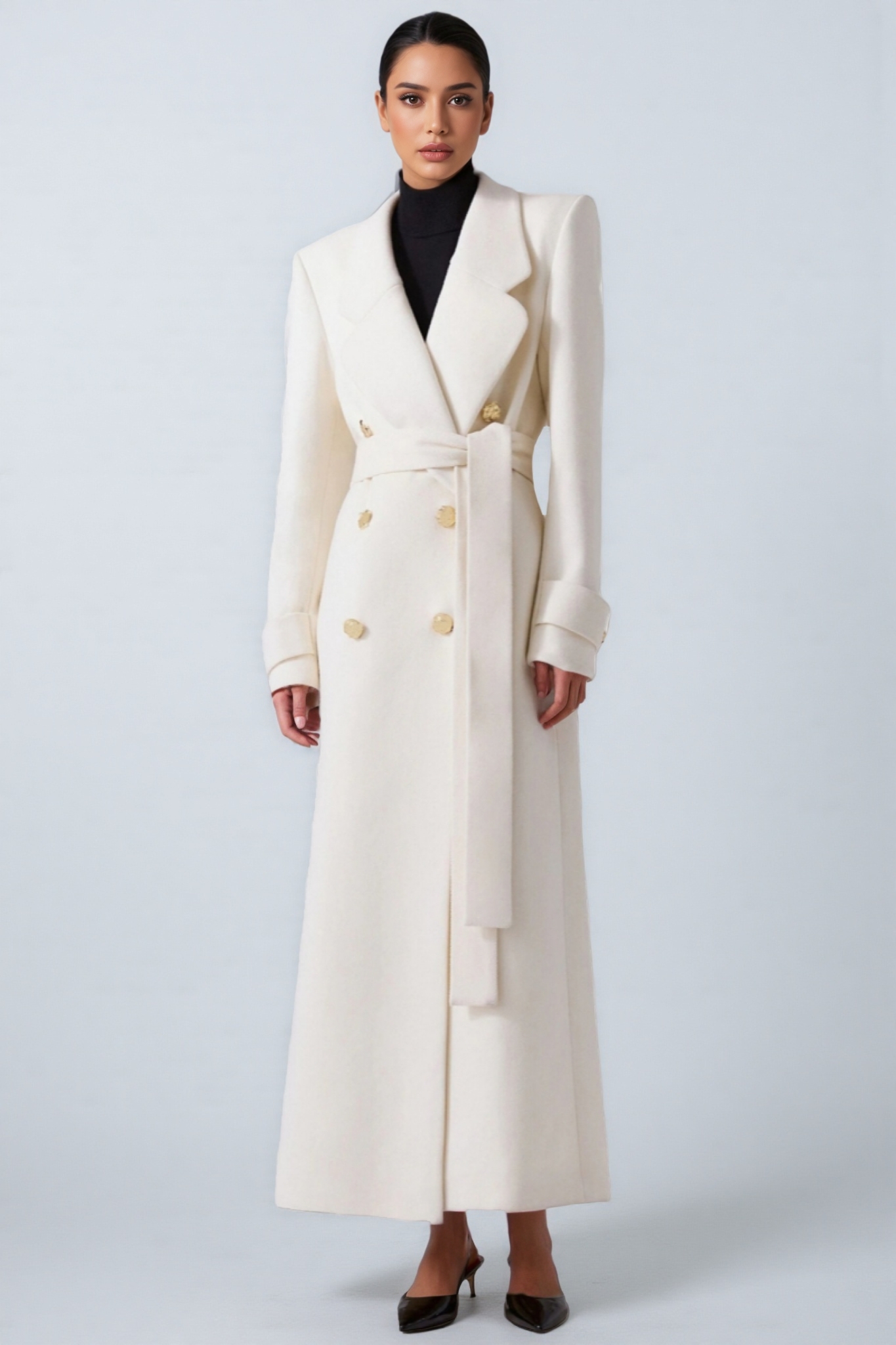 Cecily White Back Split Coat