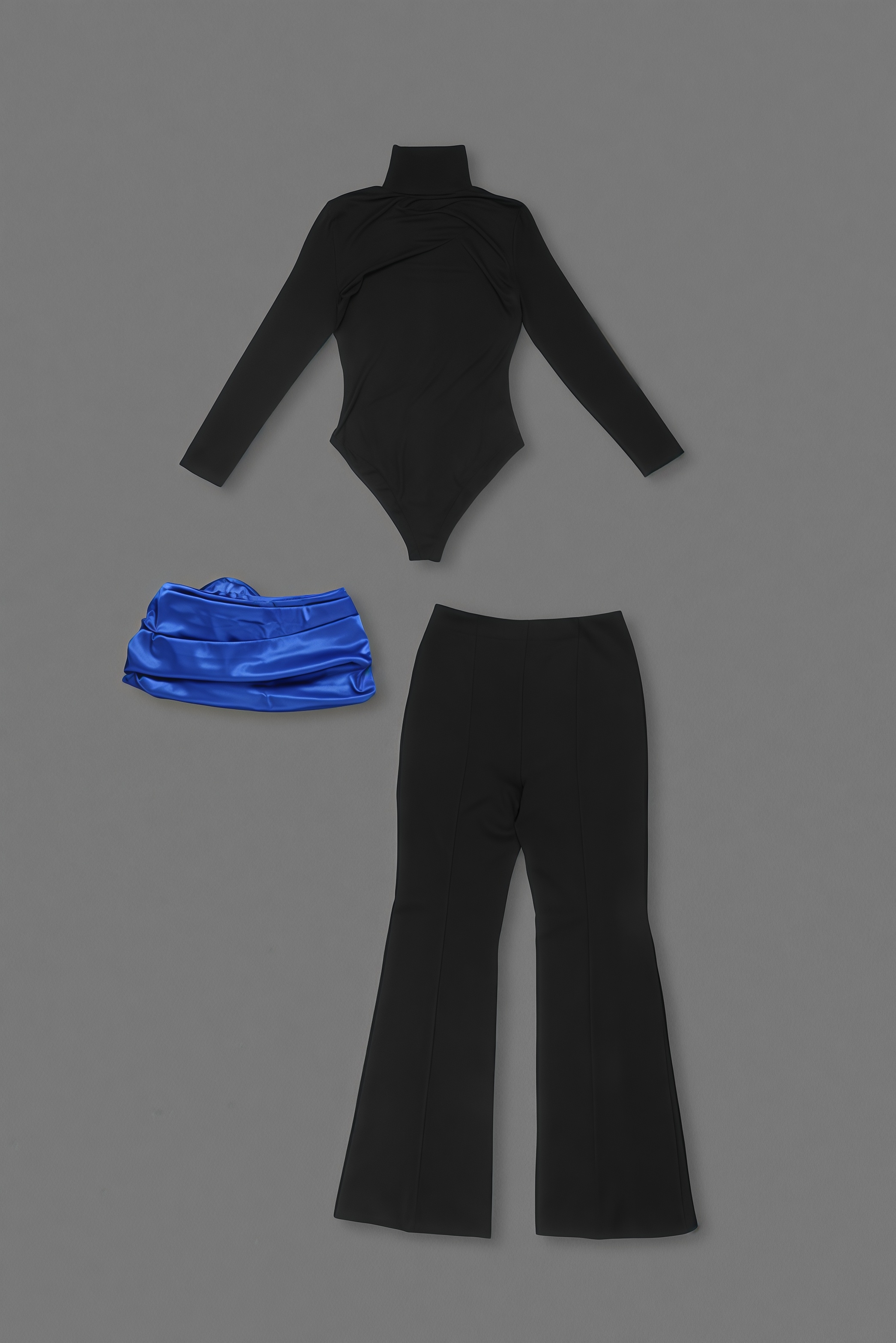 Omiros Black 3D Floral Jumpsuit And Pants Set