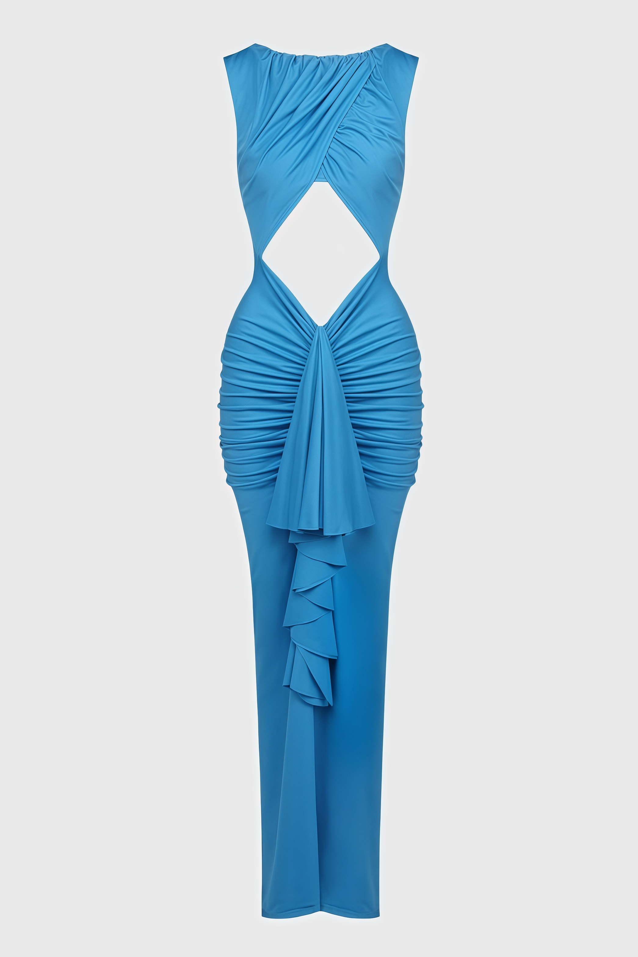 Celeste Blue Openwork Maxi Dress