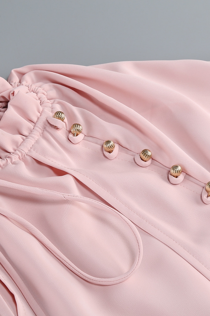 Koydan Pink Long Sleeve Maxi Dress