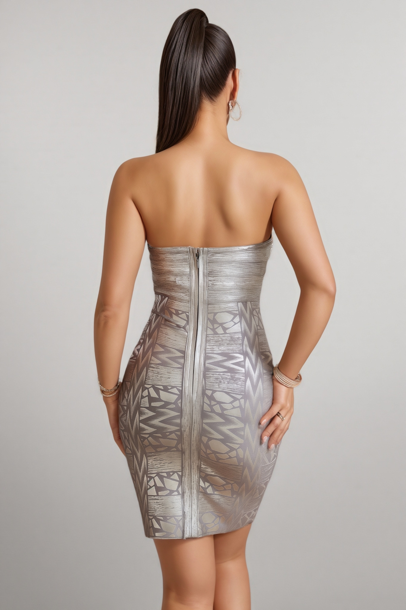 Talont Gold Plated Bead Smear Mini Dress