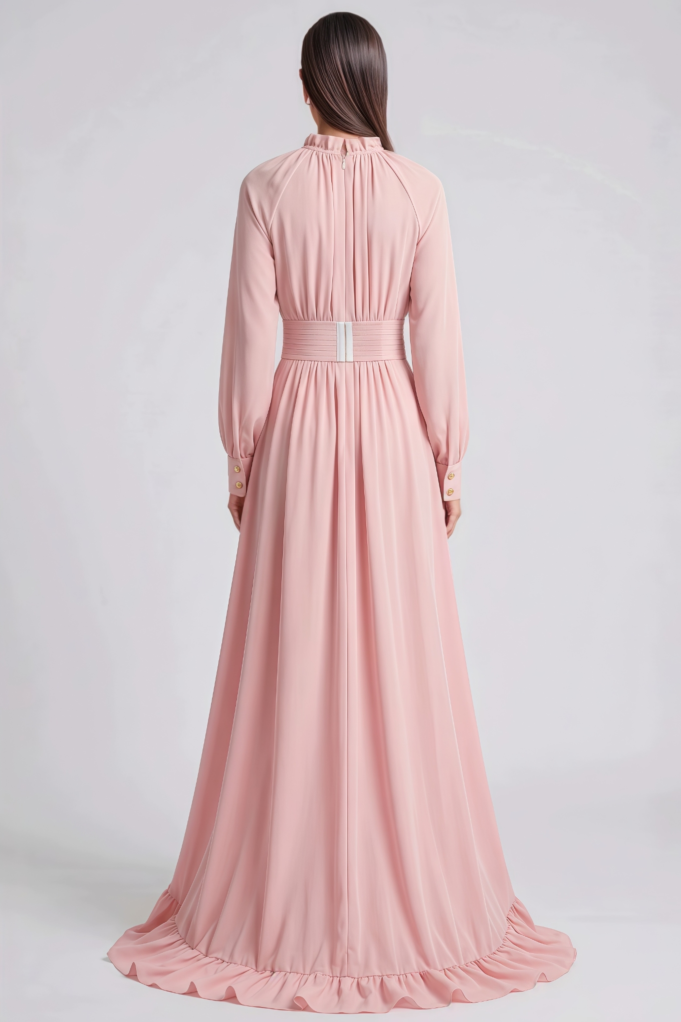 Koydan Pink Long Sleeve Maxi Dress