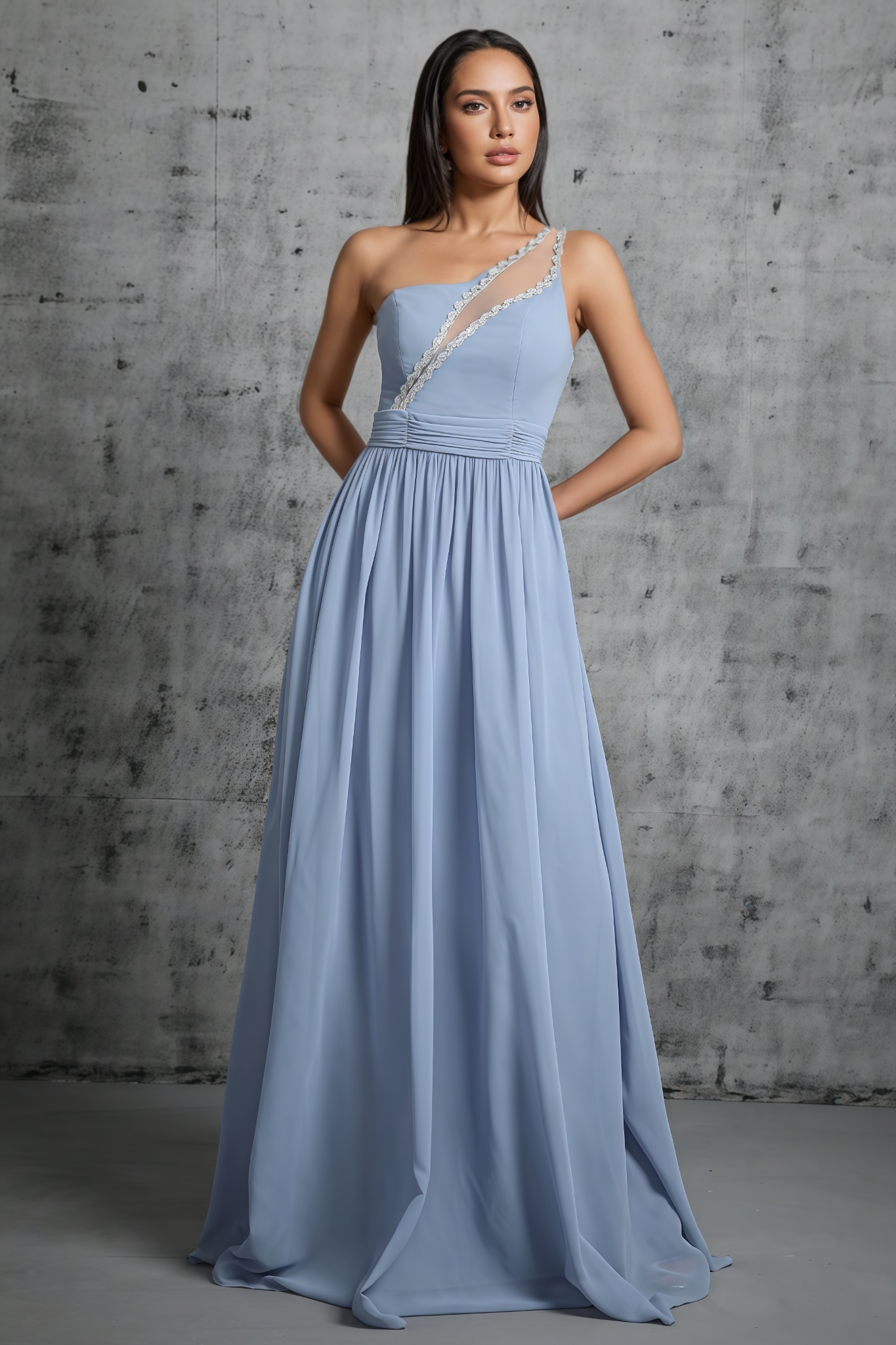 Jaclsan Blue Sleeveless Maxi Dress