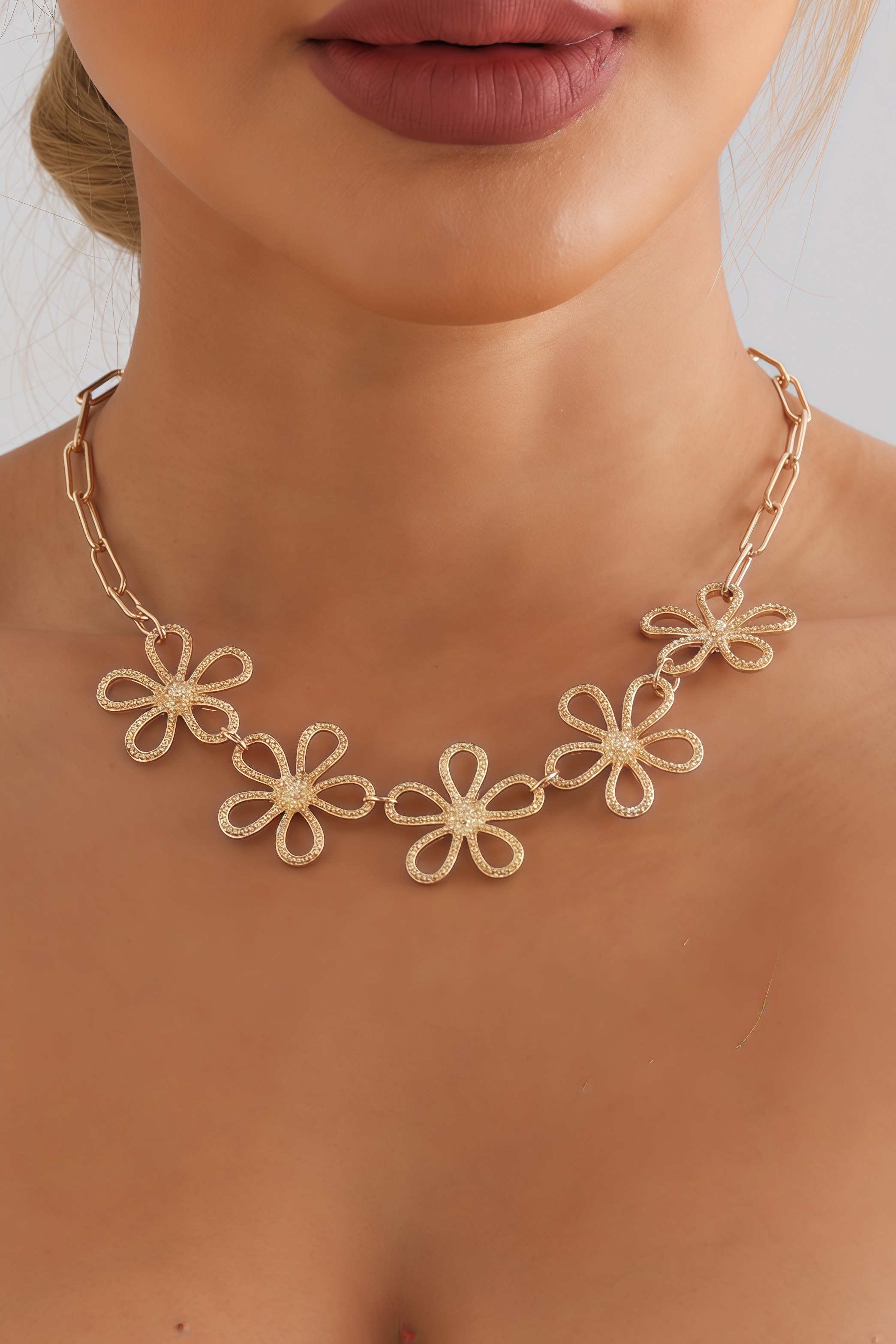 Simeon Openwork Flower Necklace
