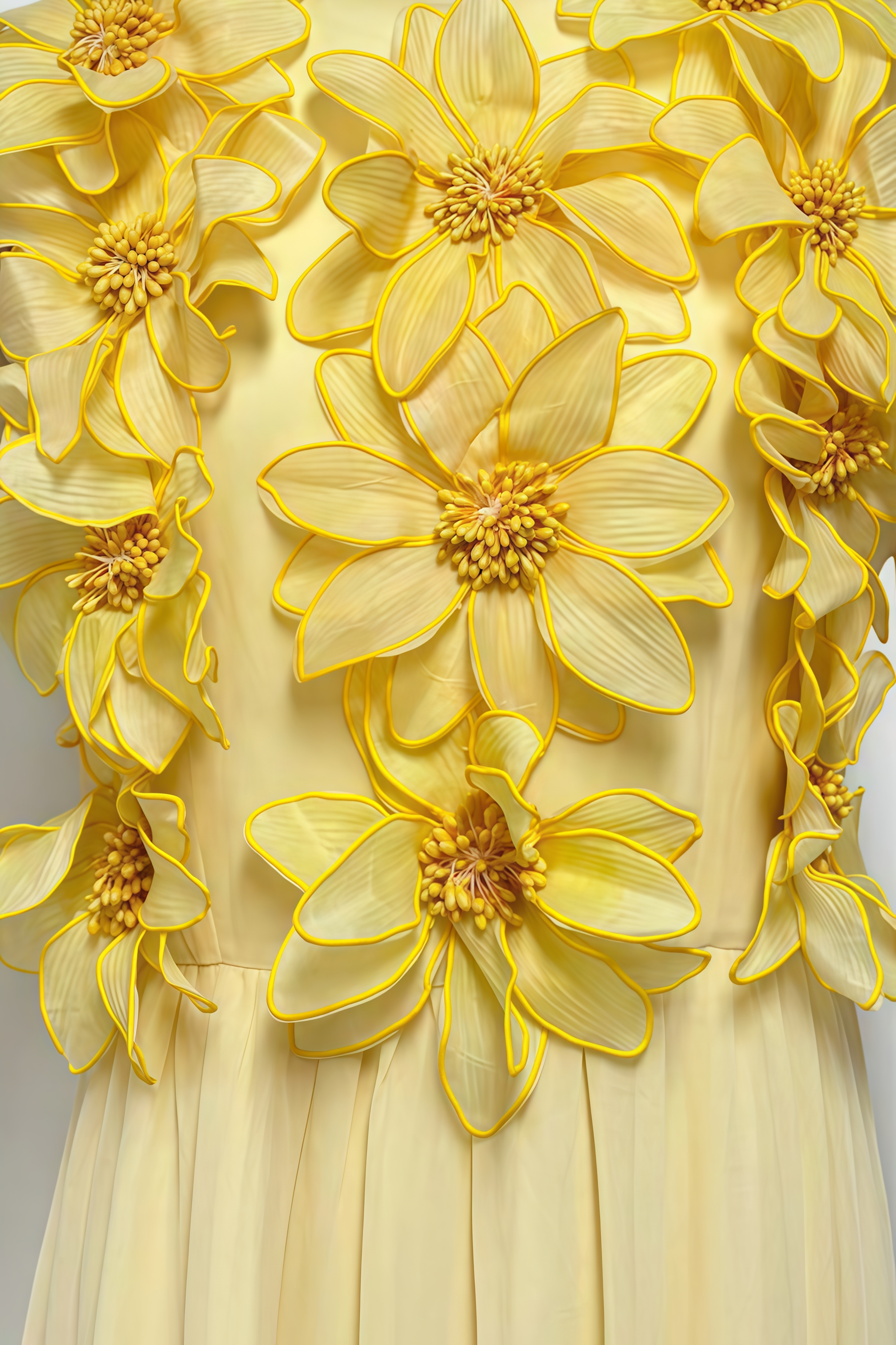 Xaelyth Yellow 3D Floral Maxi Dress