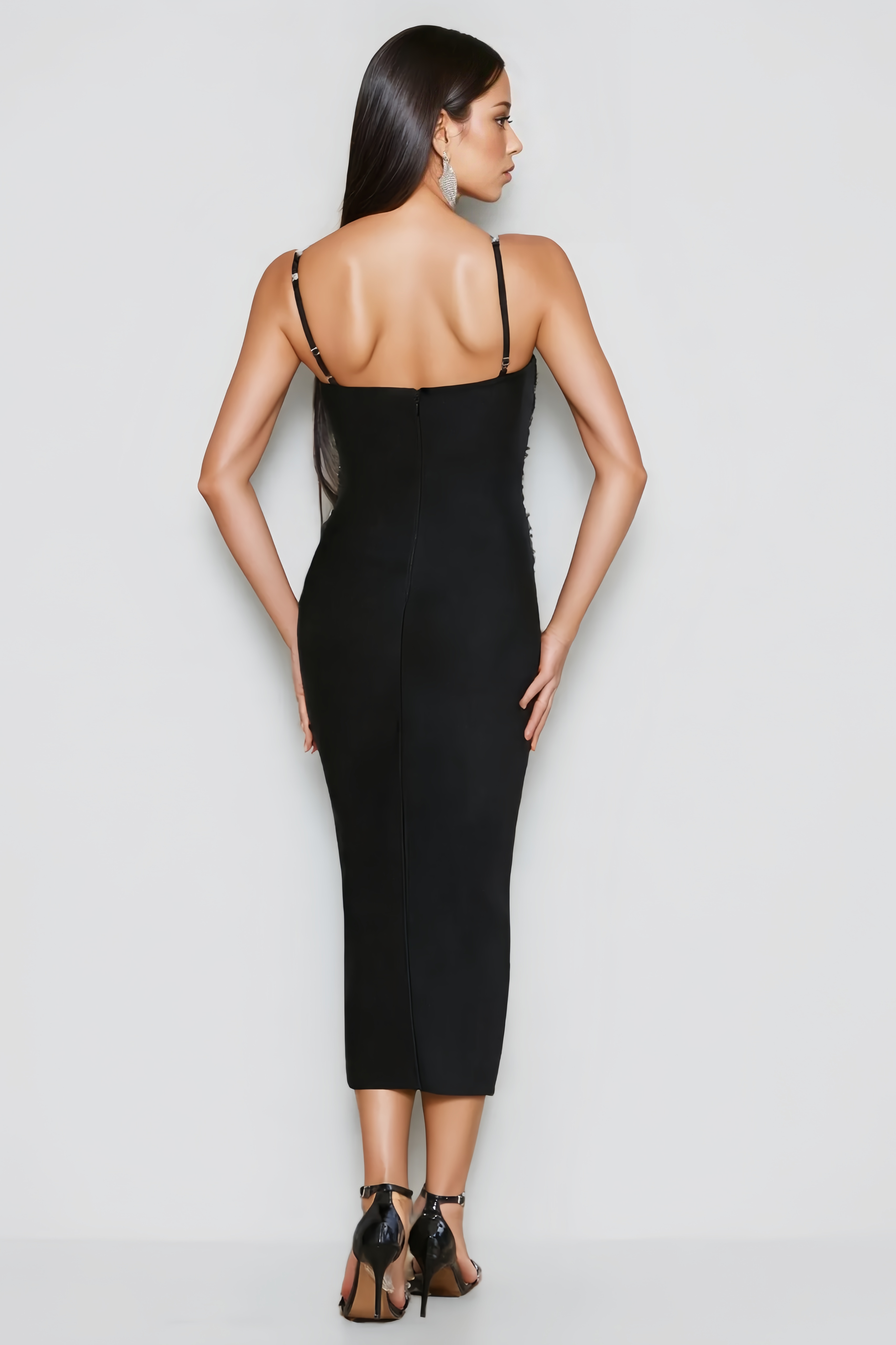Yvaine Cutout Halter Bandage Midi Dress