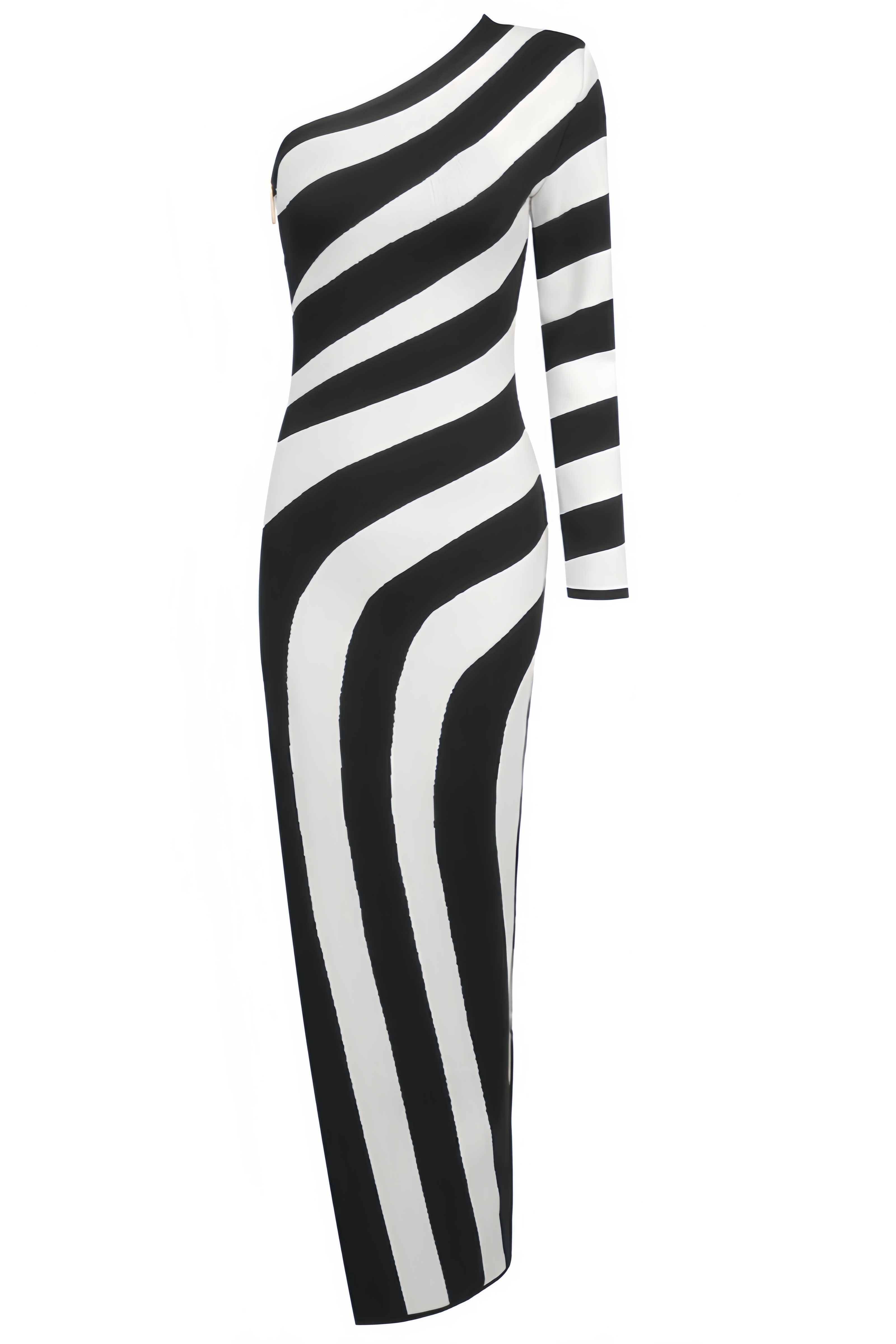 Delia Black and White Striped Maxi Dress