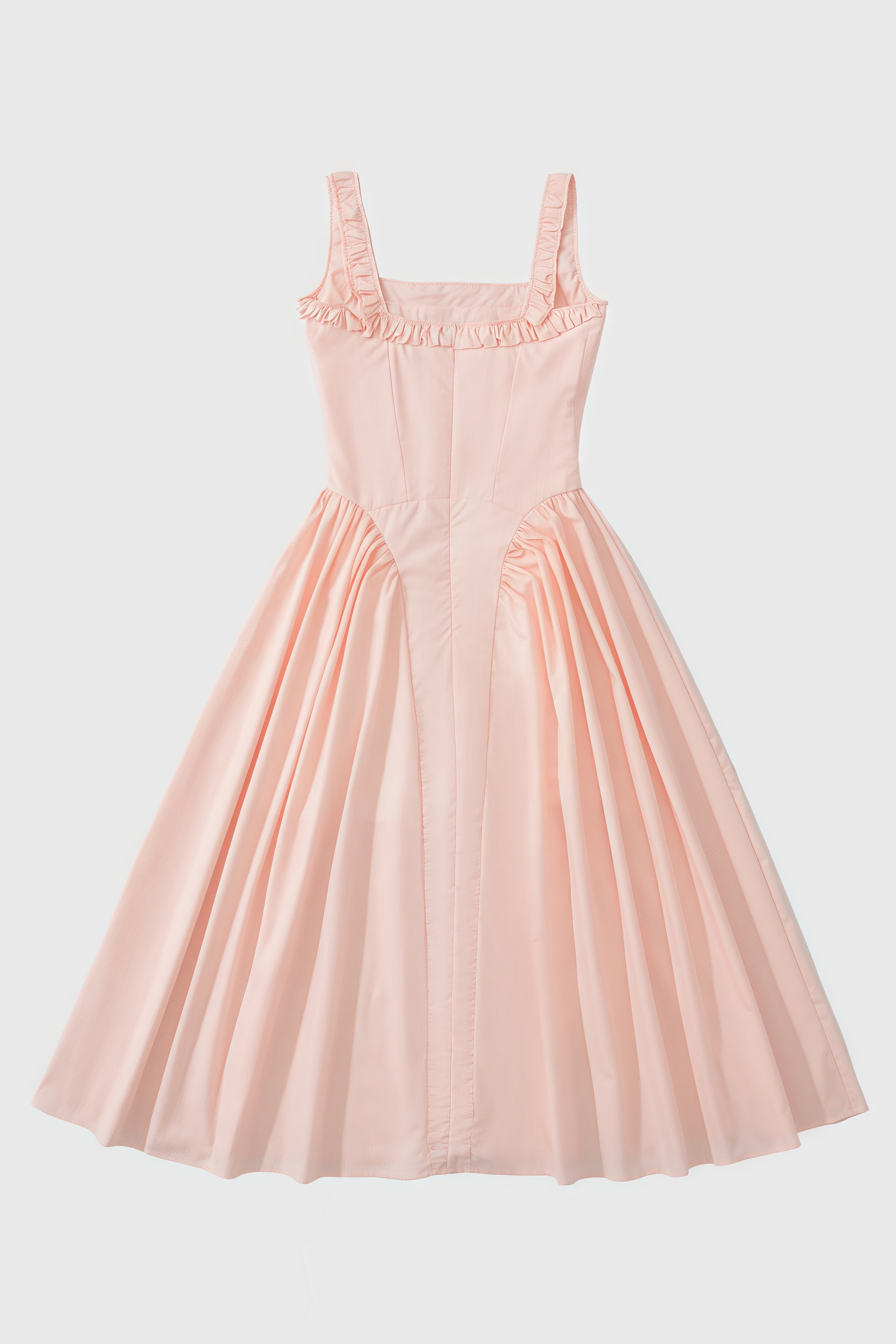 Lyrice Rose Pink Stretch Cotton Midi Dress