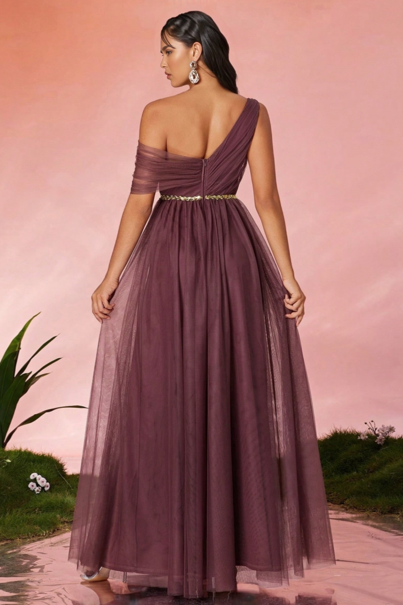 Linus Strapless Mesh Maxi Dress