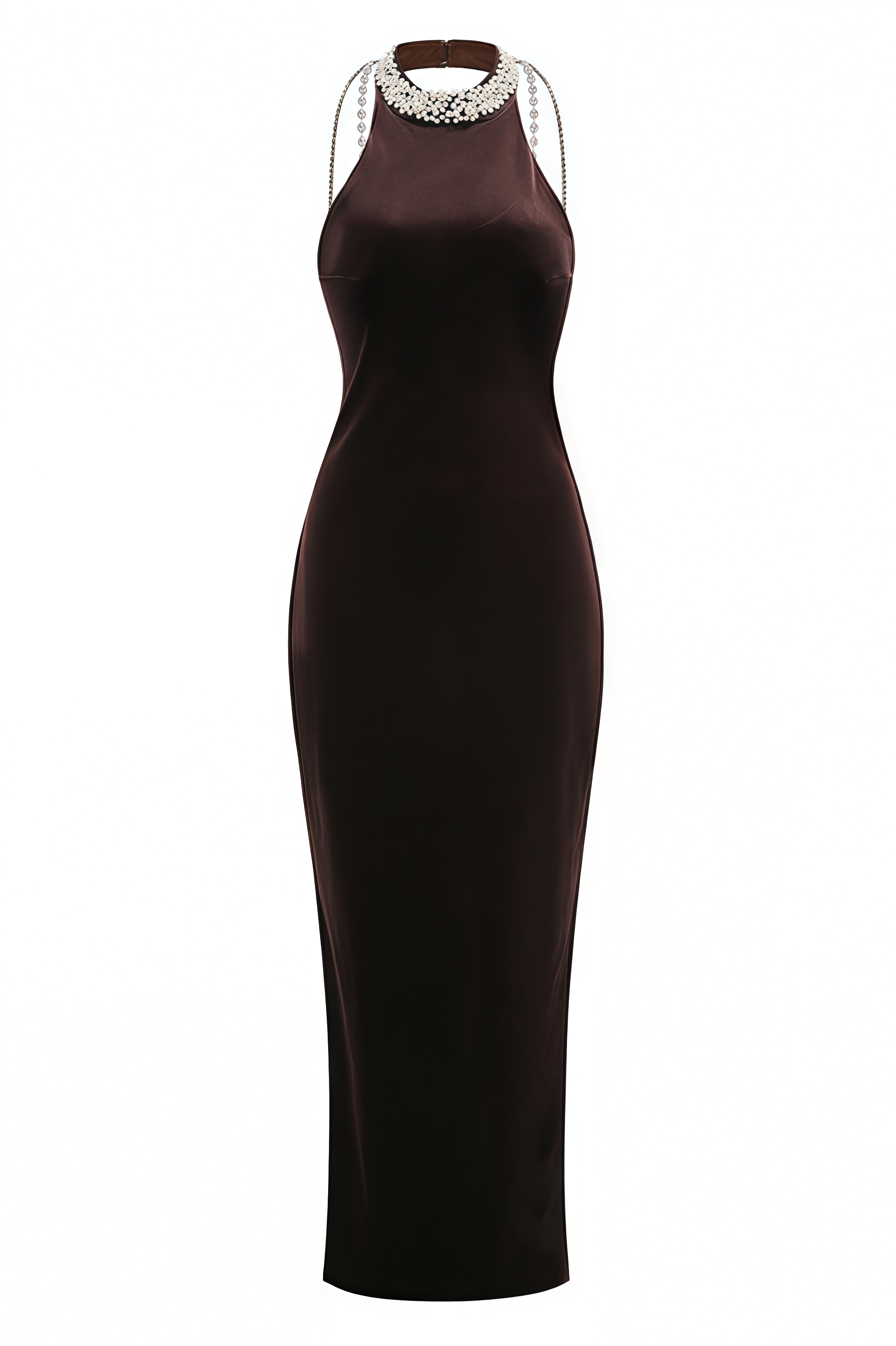 Adyict Beaded Backless Maxi Dress