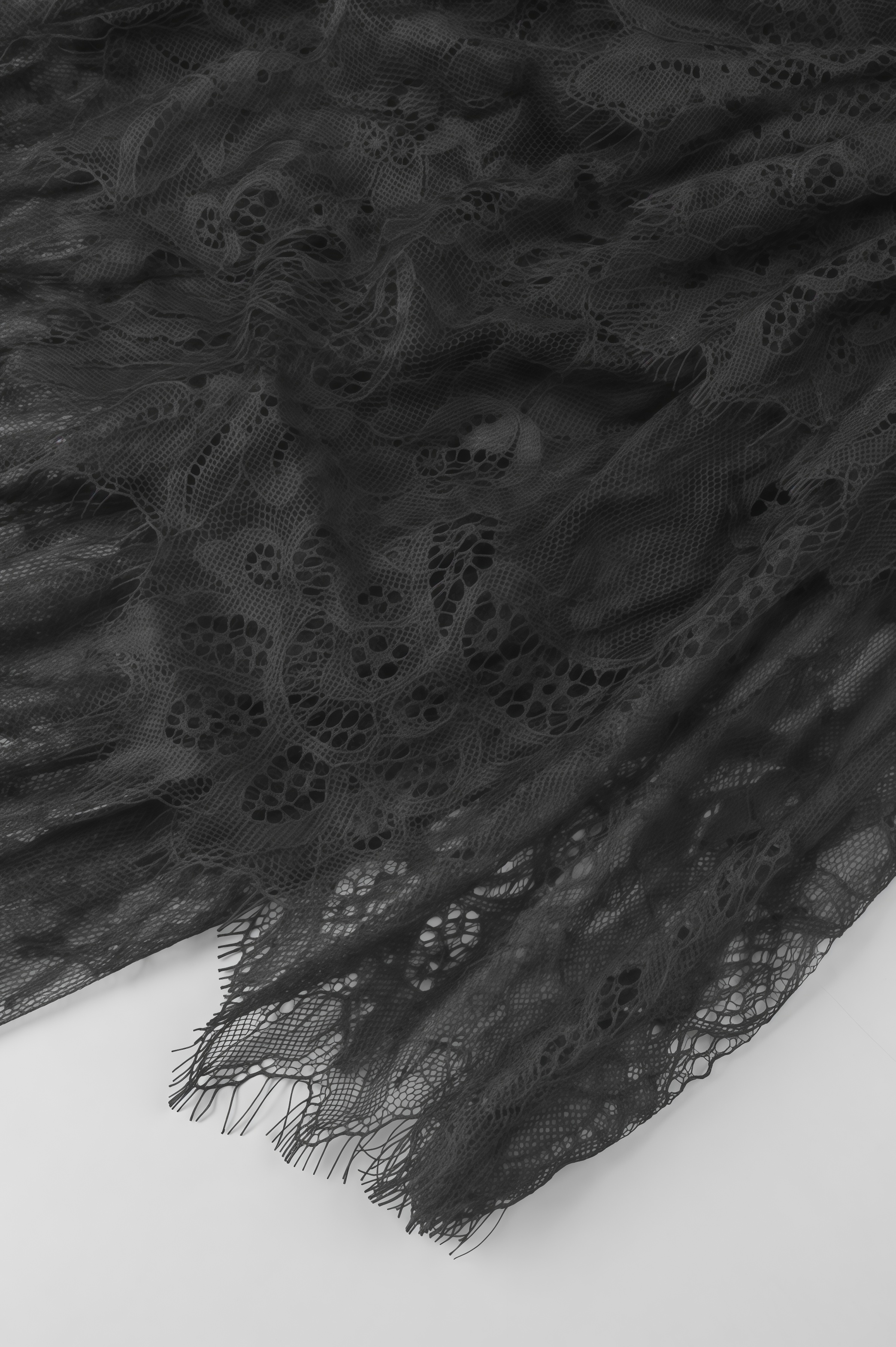 Bastien Black Lace Floral Maxi Dress