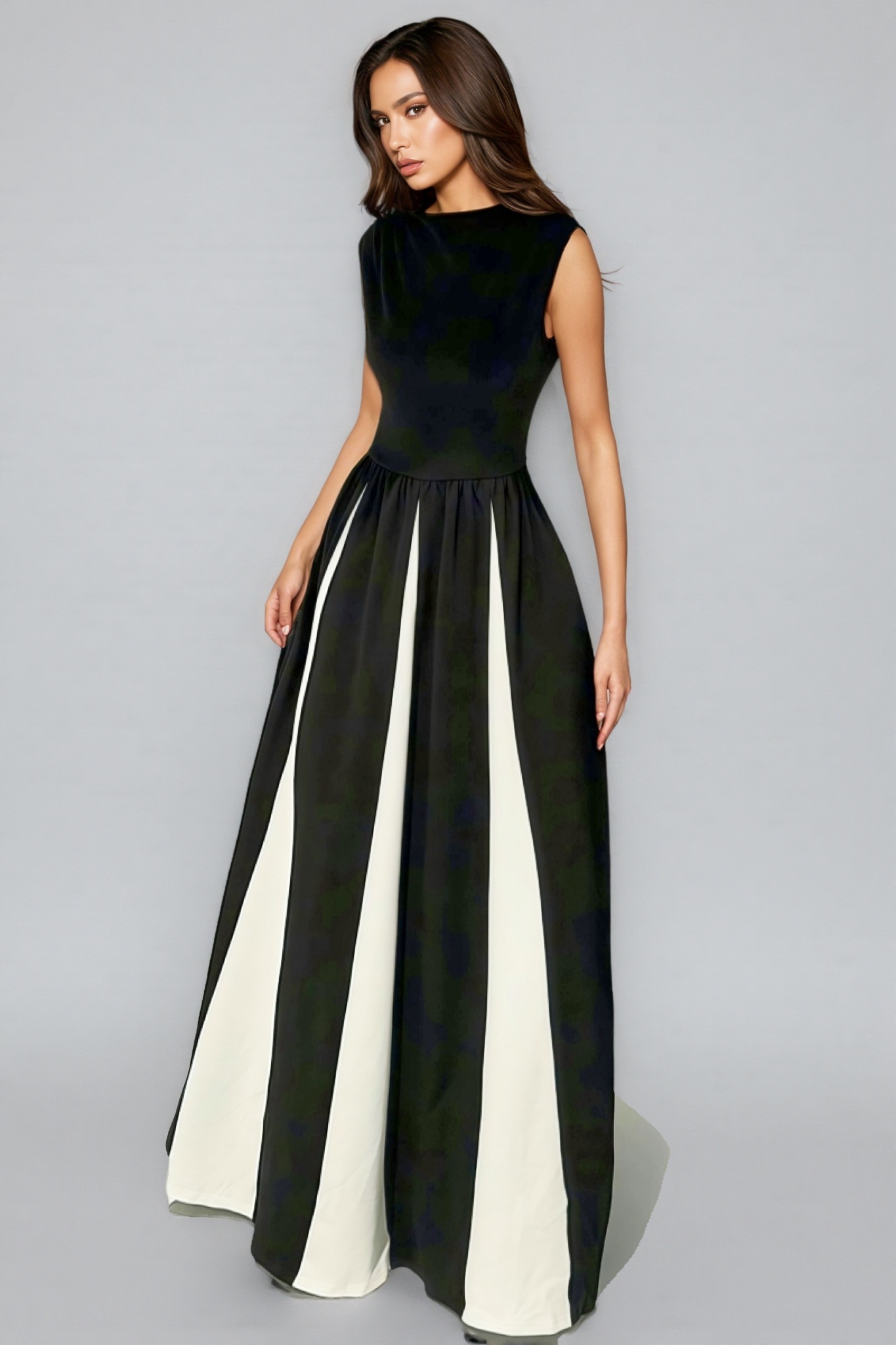 Susand Sleeveless Patchwork Maxi Dress