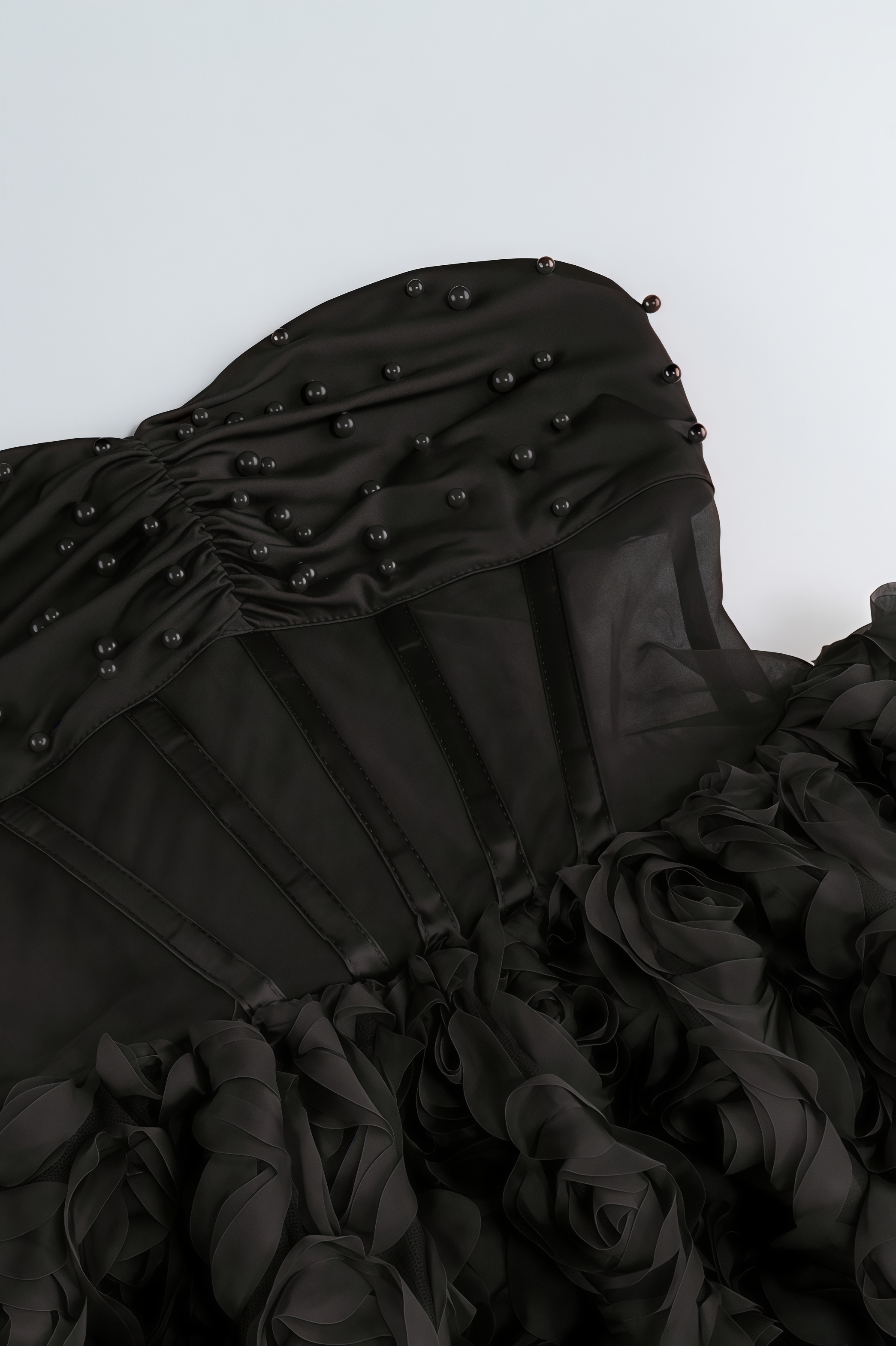 Ralpae 3D Floral Puff Mini Dress