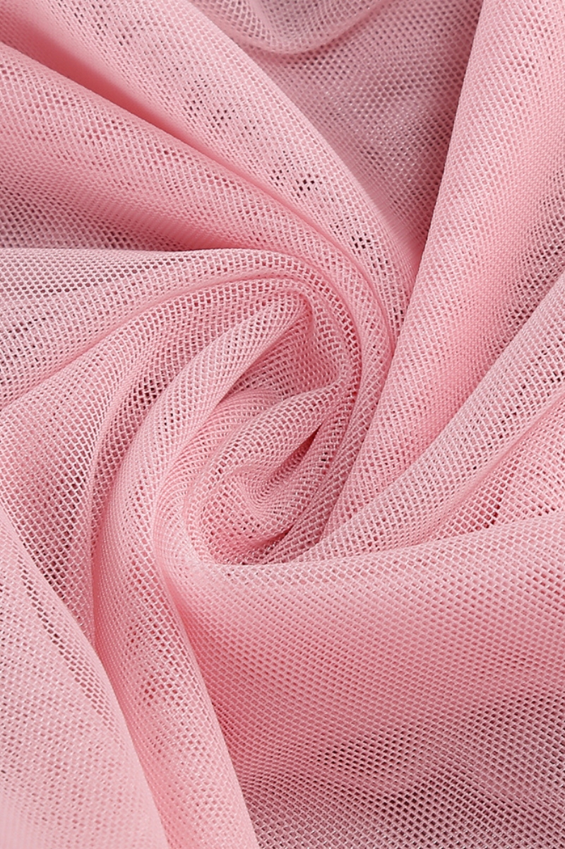 Bradn Pink Mesh Pleated Mini Dress