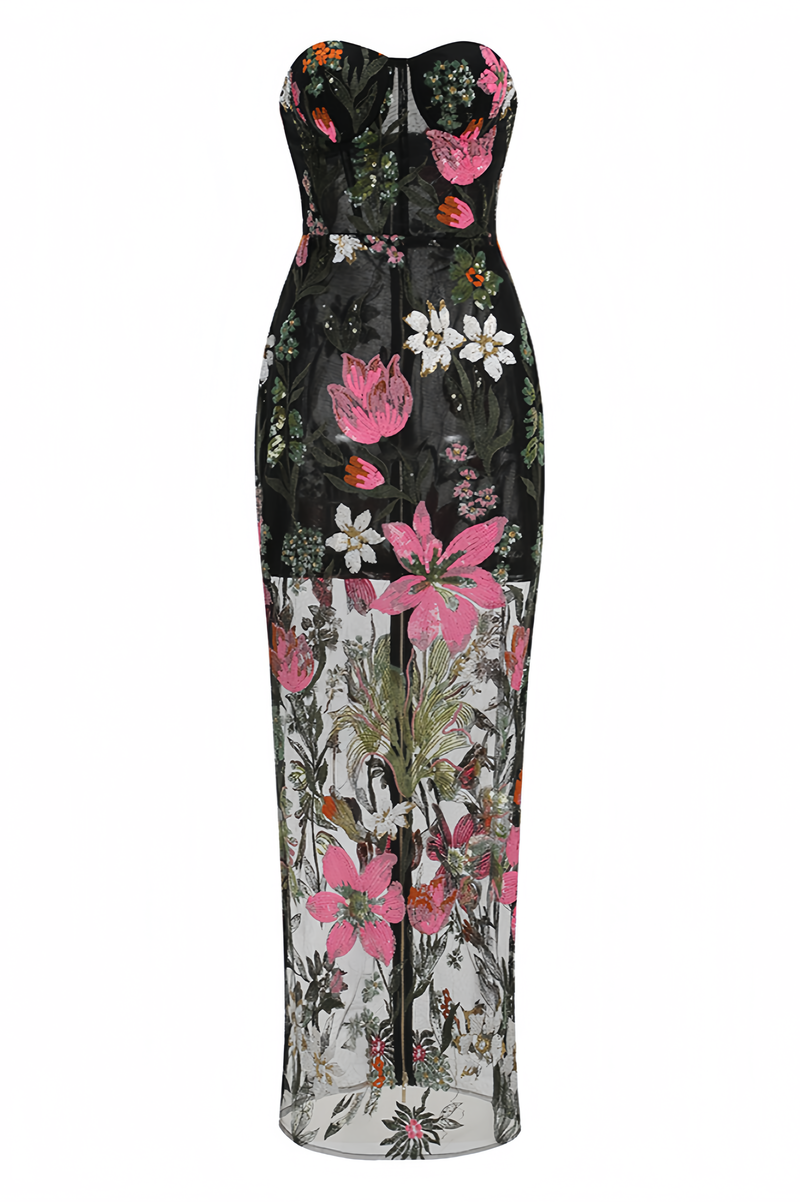 Bronwen Black Strapless Sequin Maxi Dress