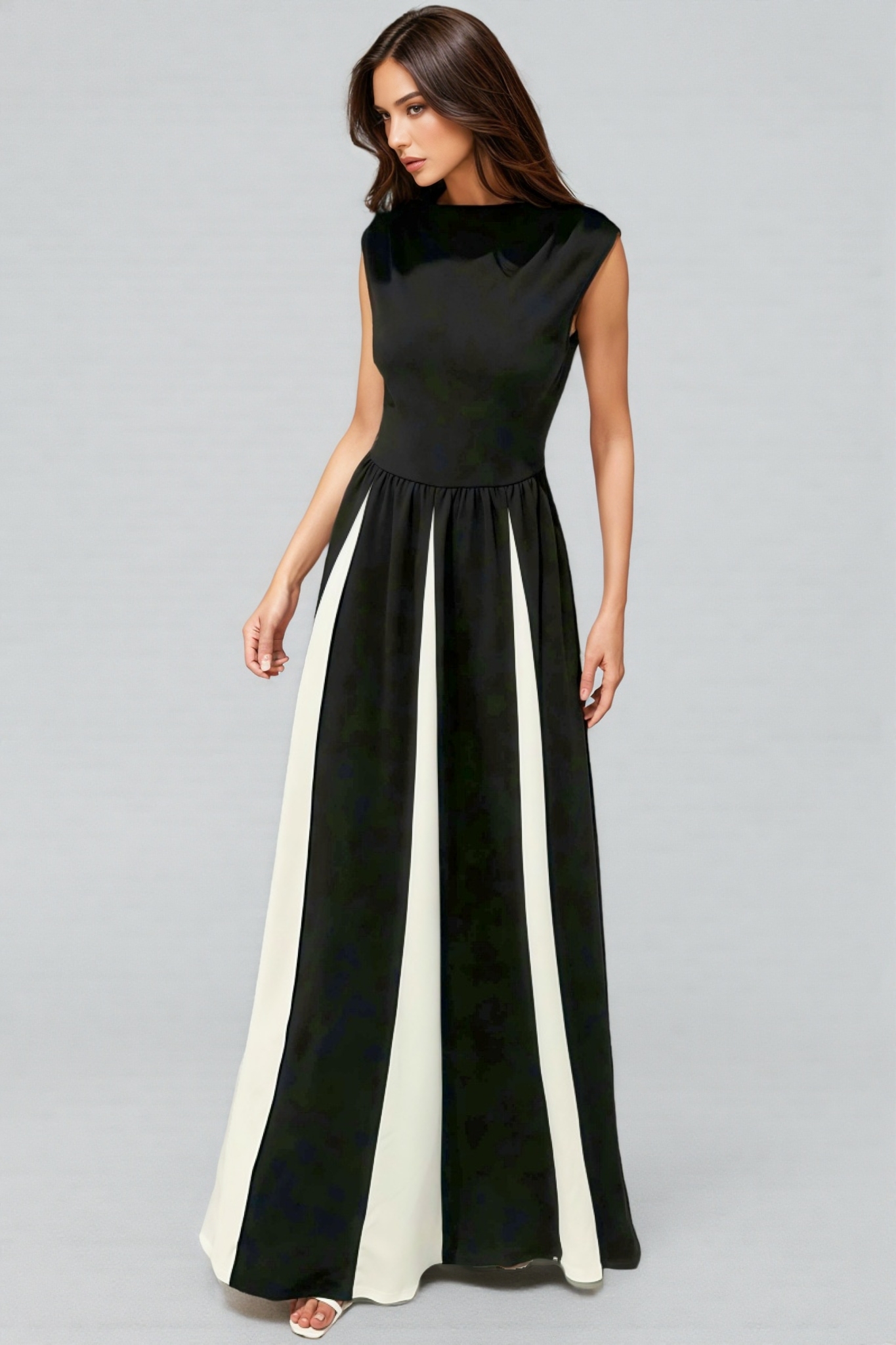 Susand Sleeveless Patchwork Maxi Dress