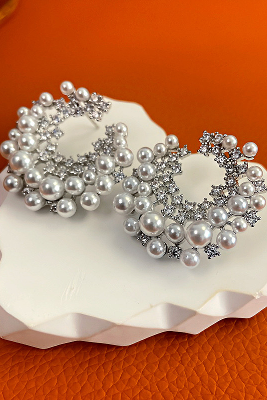 Elia Diamond Round Earrings