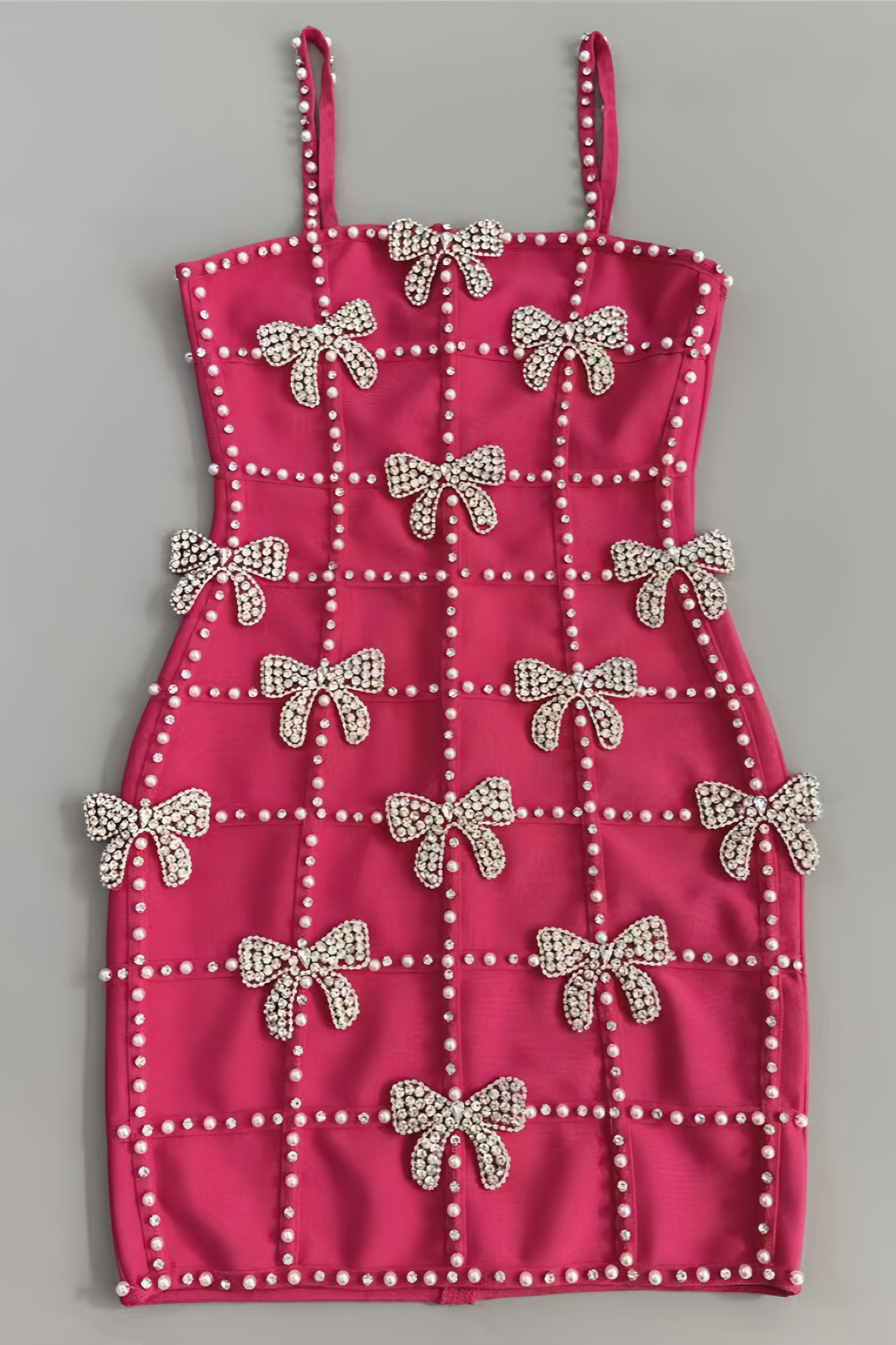 Fiorn Pink Bandage Bow Mini Dress
