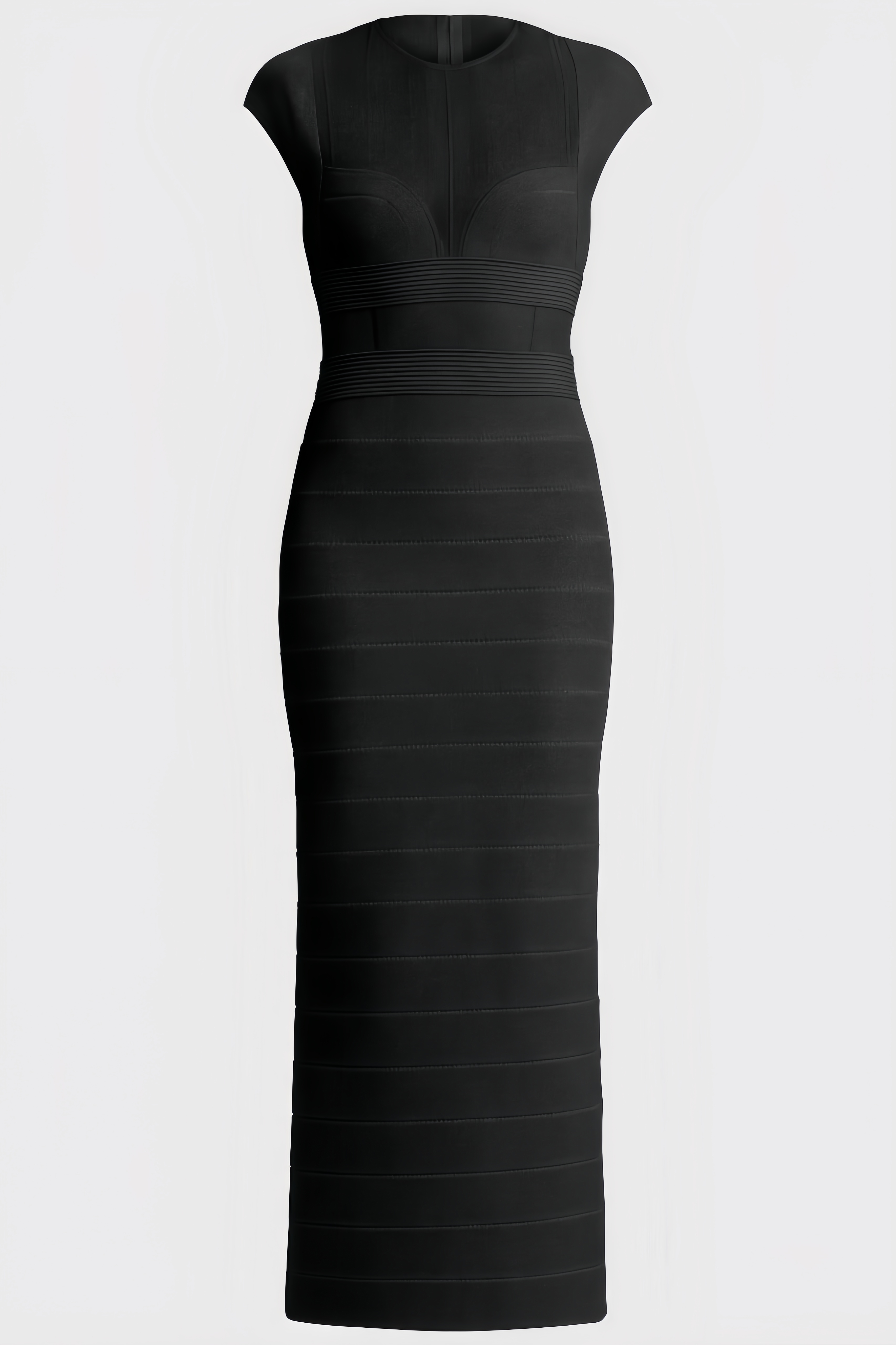 Zoe Black Mesh Bandage Maxi Dress