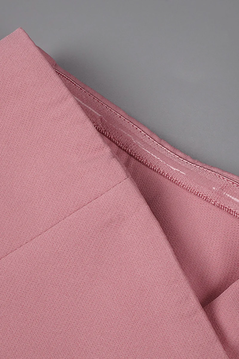 Nivnot Pink One Shoulder Bow Mini Dress