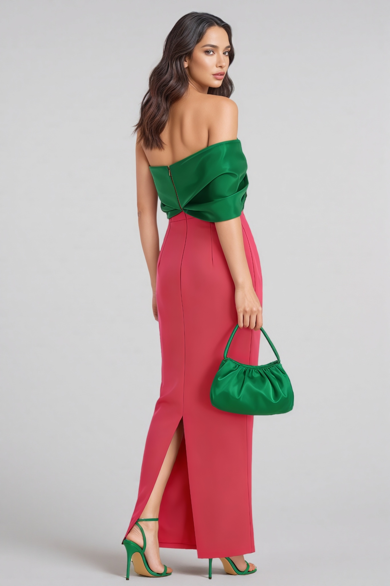 Myley Pink One Shoulder Column Maxi Dress