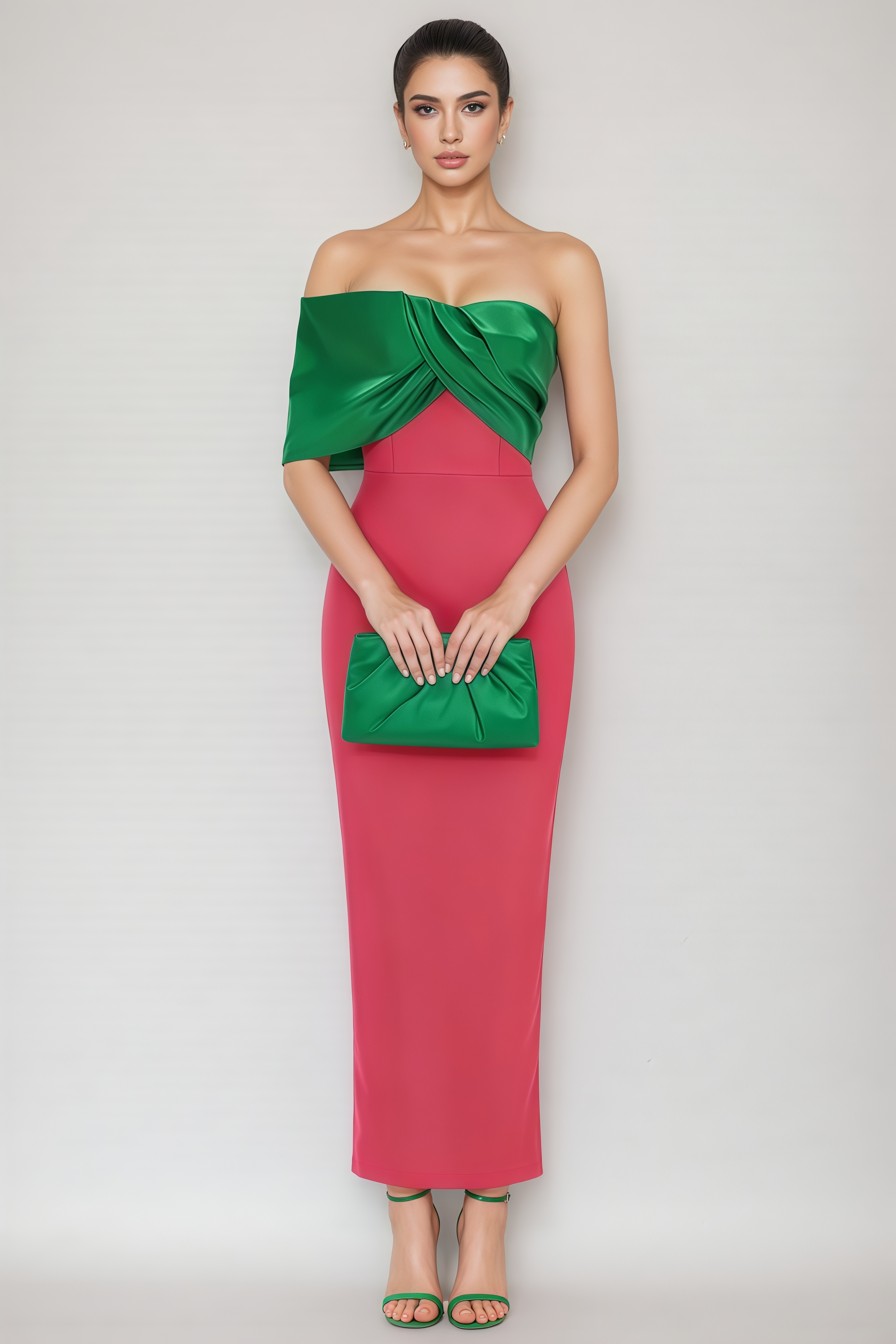 Myley Pink One Shoulder Column Maxi Dress