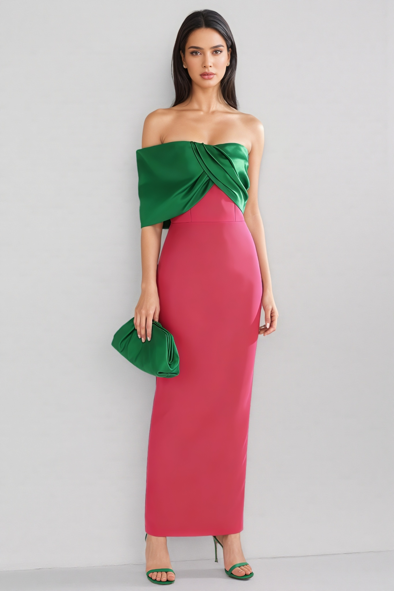 Myley Pink One Shoulder Column Maxi Dress