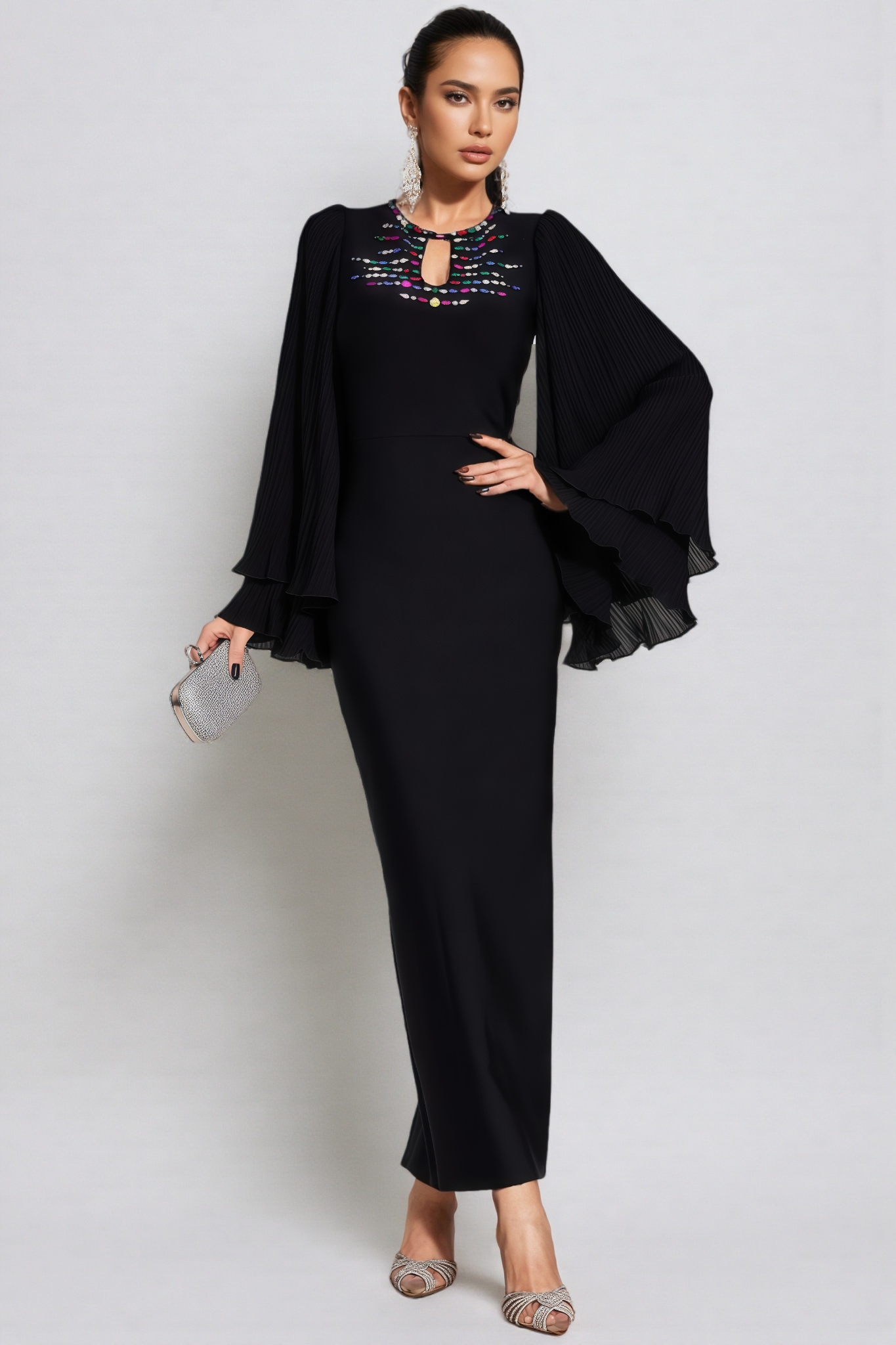 Erius Black Bandage Maxi Dress