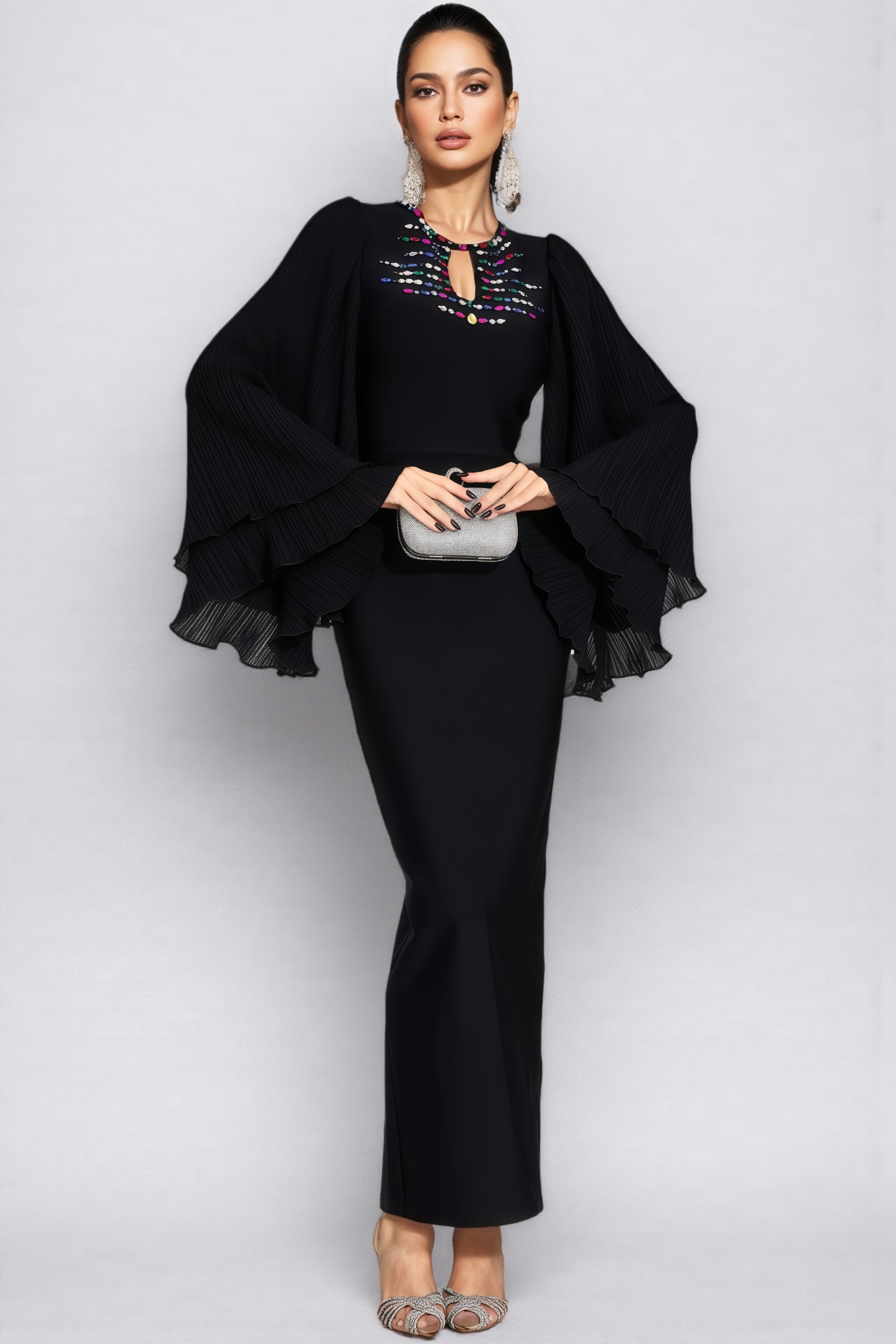 Erius Black Bandage Maxi Dress