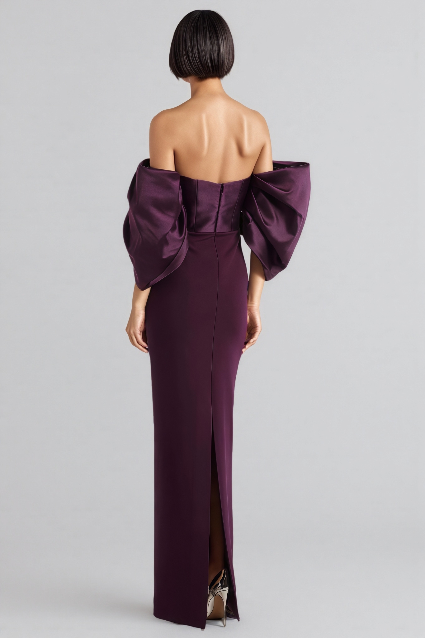 Hilenrt Purple Strapless Bandage Maxi Dress