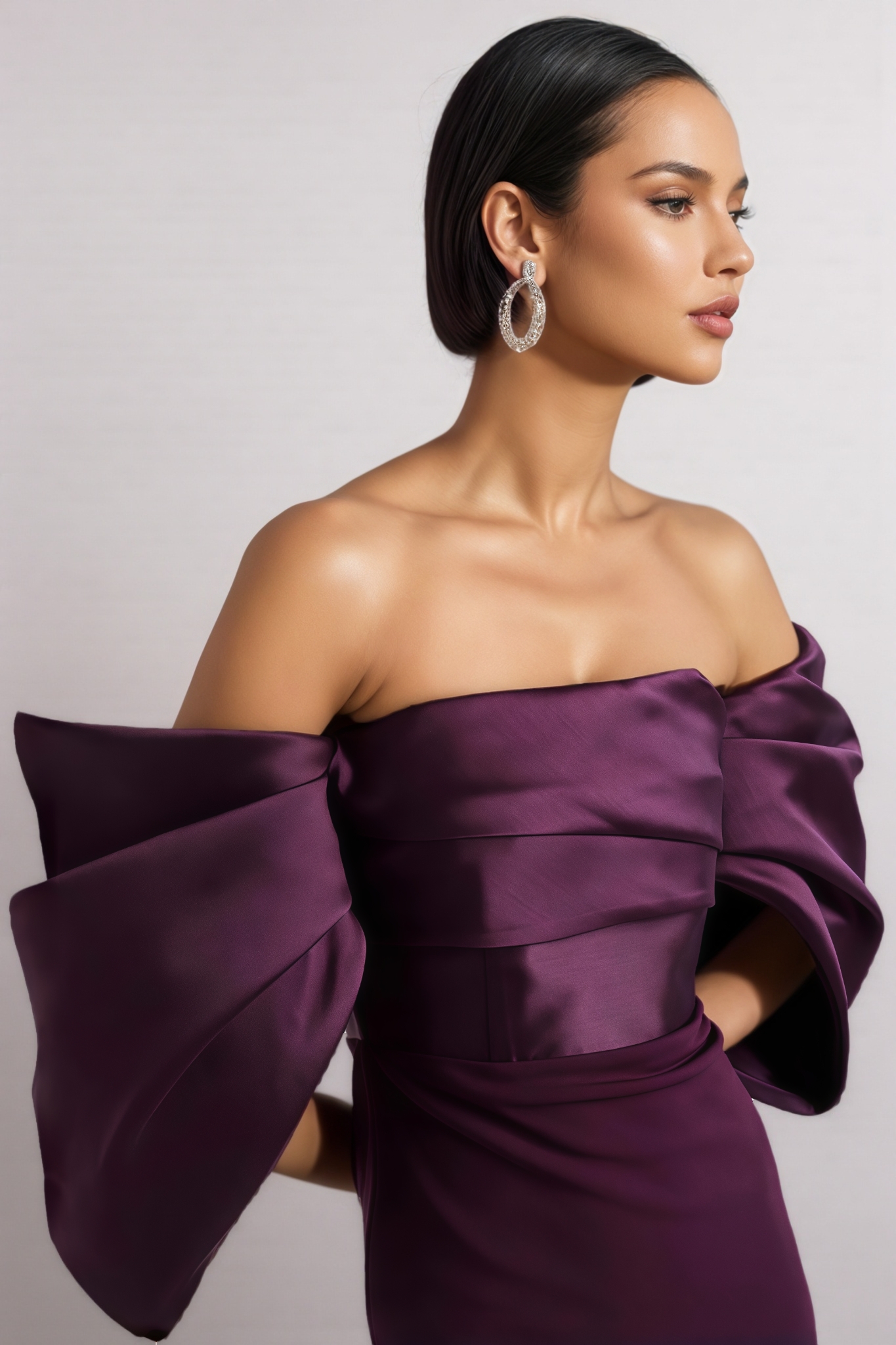 Hilenrt Purple Strapless Bandage Maxi Dress