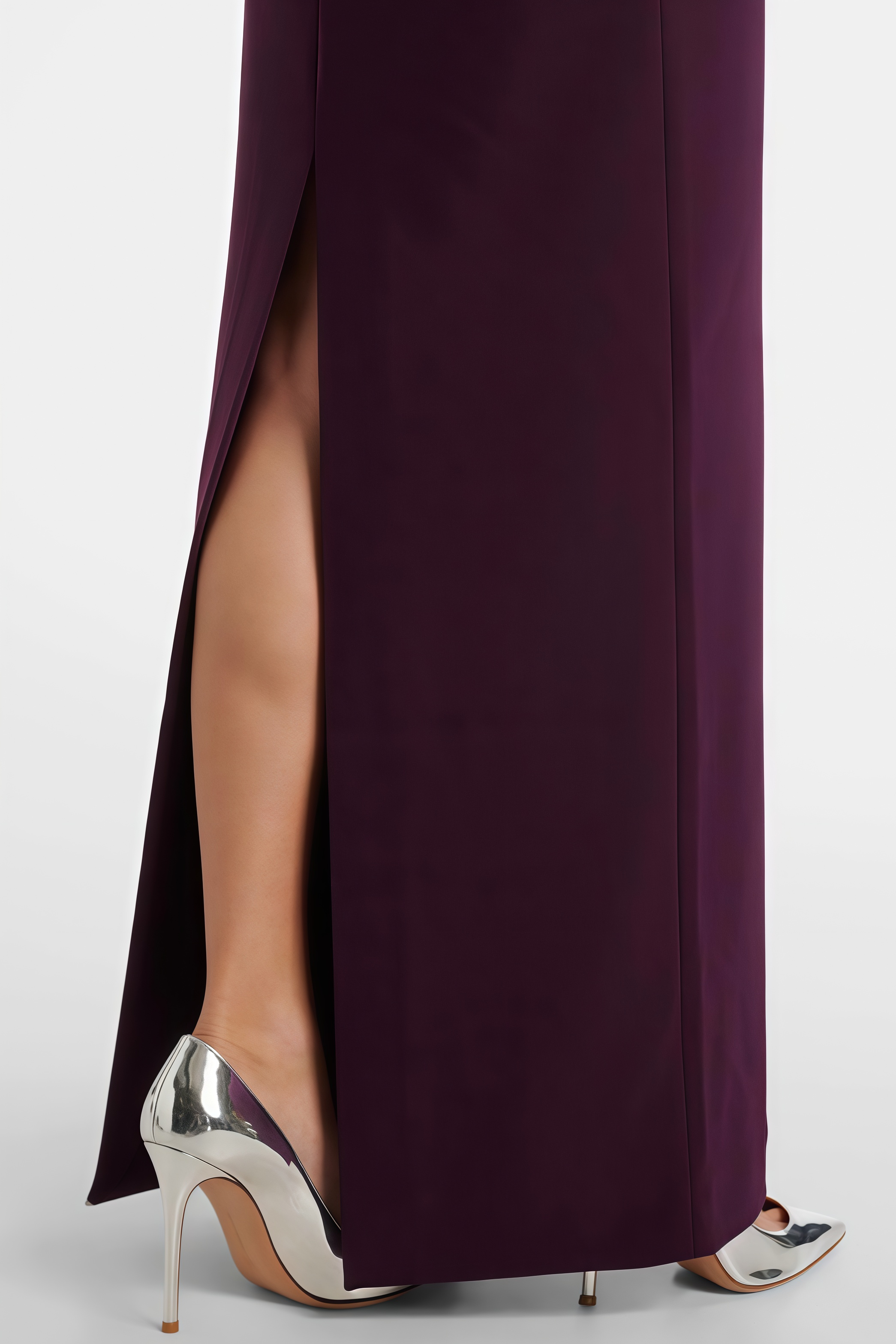 Hilenrt Purple Strapless Bandage Maxi Dress