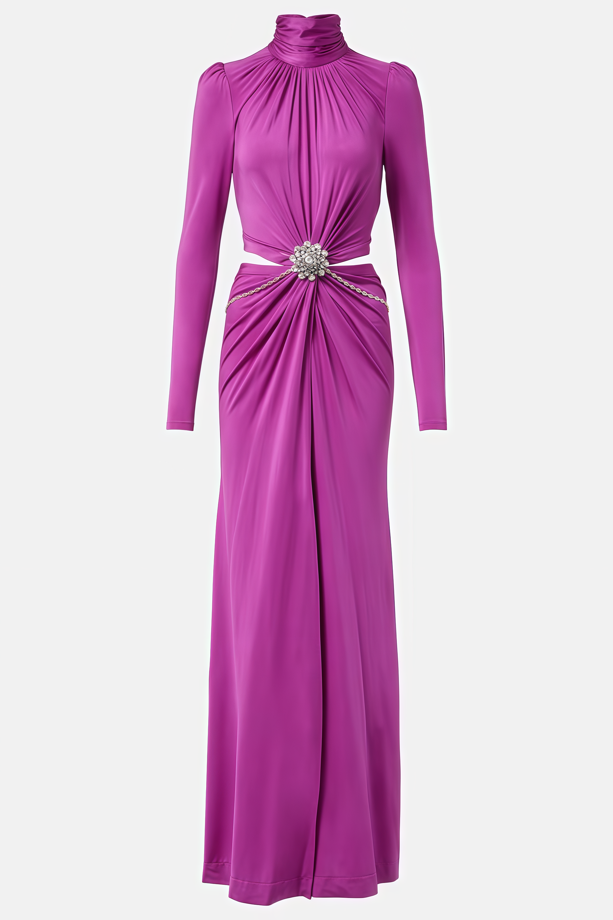 Blynet Purple Cut Out Embellished Maxi Dress