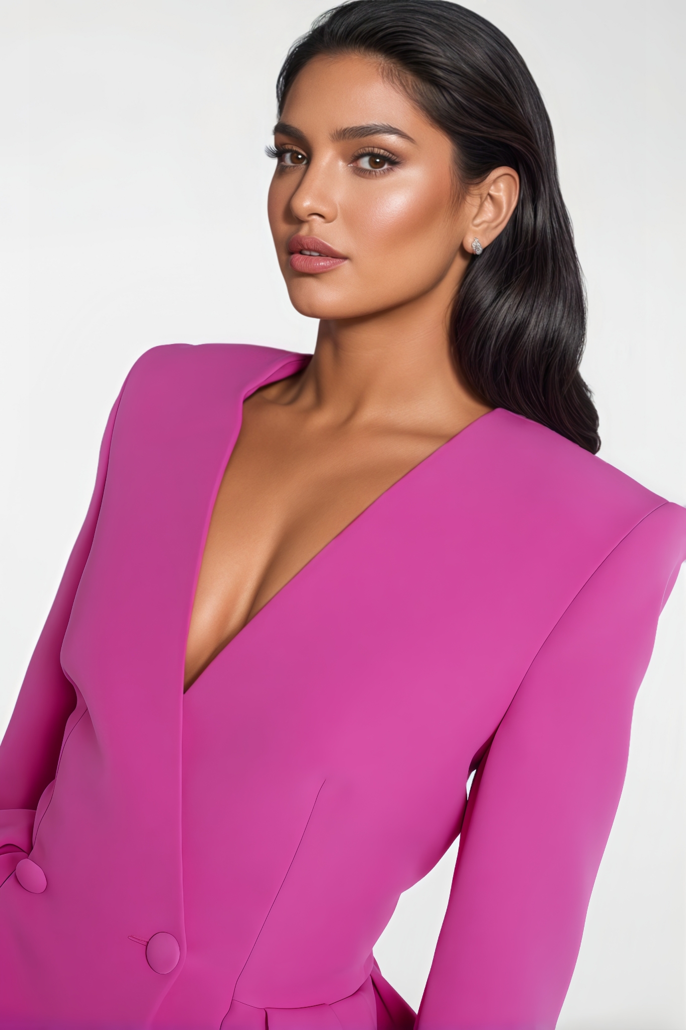 Xirenrt Ruffled Blazer Trouser Set 
