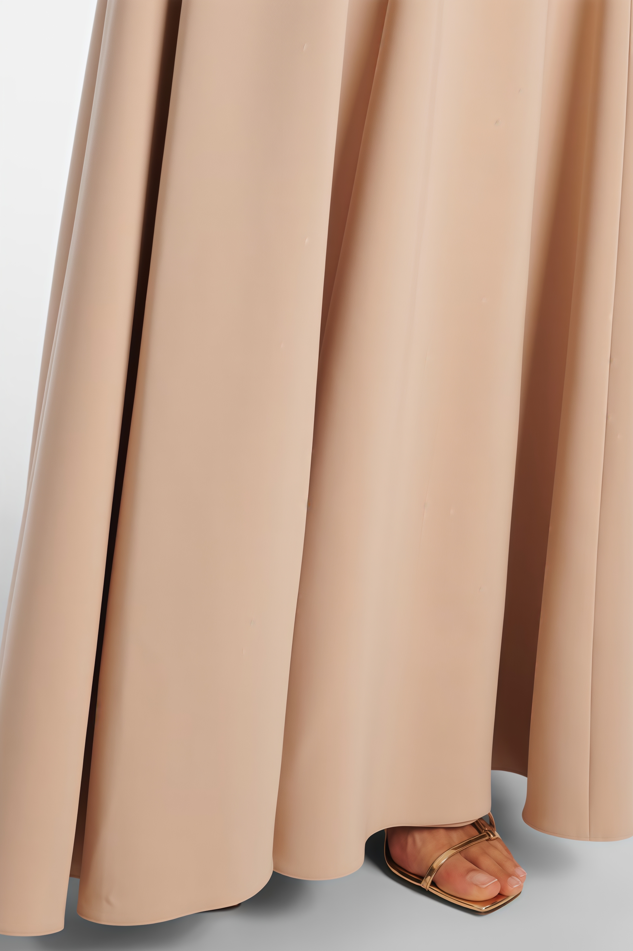 Teresa Beige Tulle Rhinestone Embellished Maxi Dress