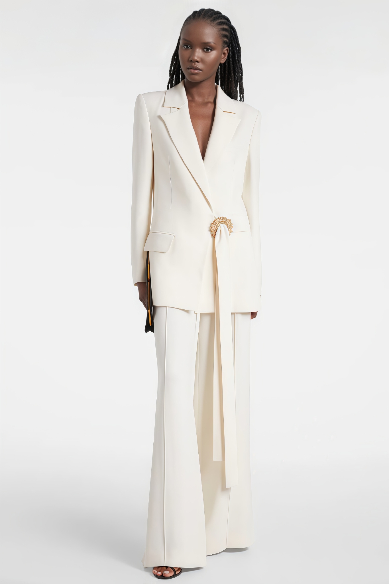 Fialad White Blazer Trouser Set