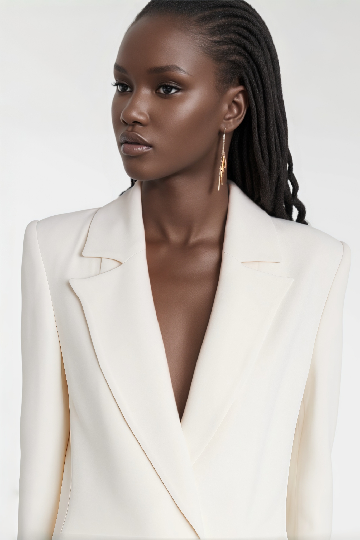 Fialad White Blazer Trouser Set