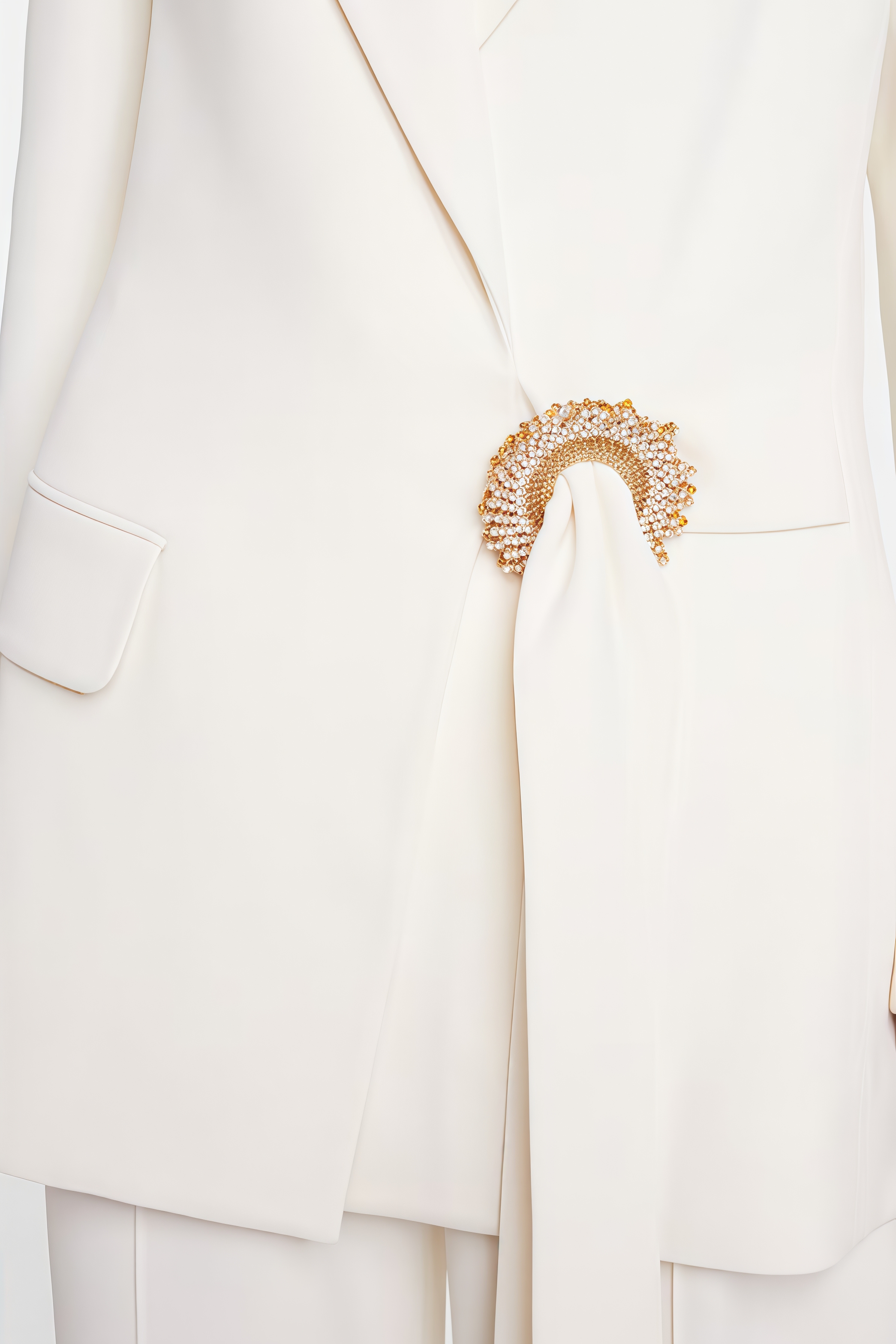 Fialad White Blazer Trouser Set