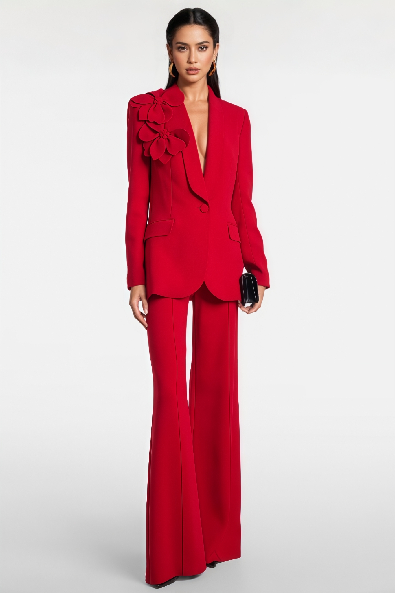 Lrydian 3D Floral Blazer Pants Set