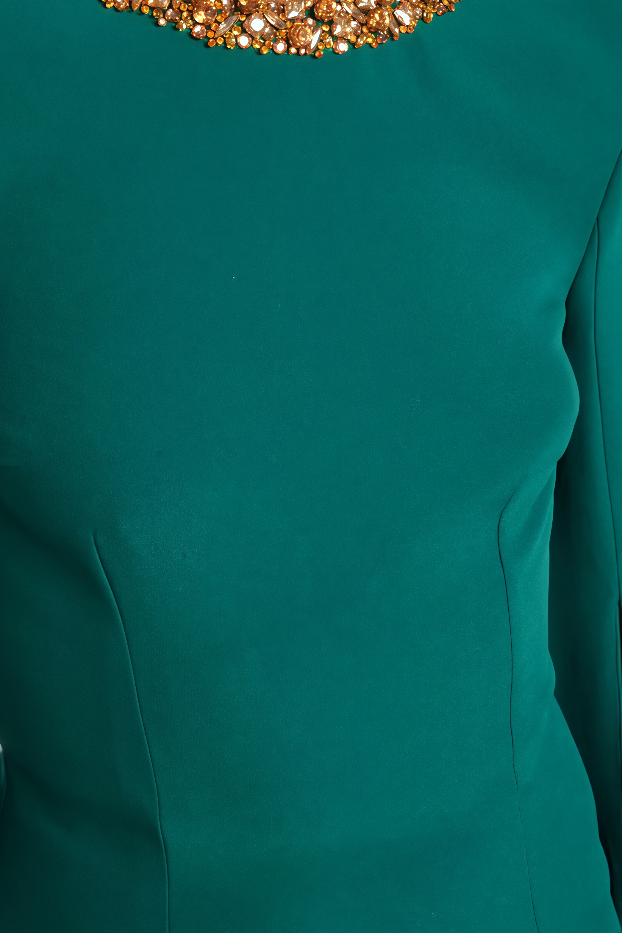 Yvigre Green Rhinestone Maxi Dress