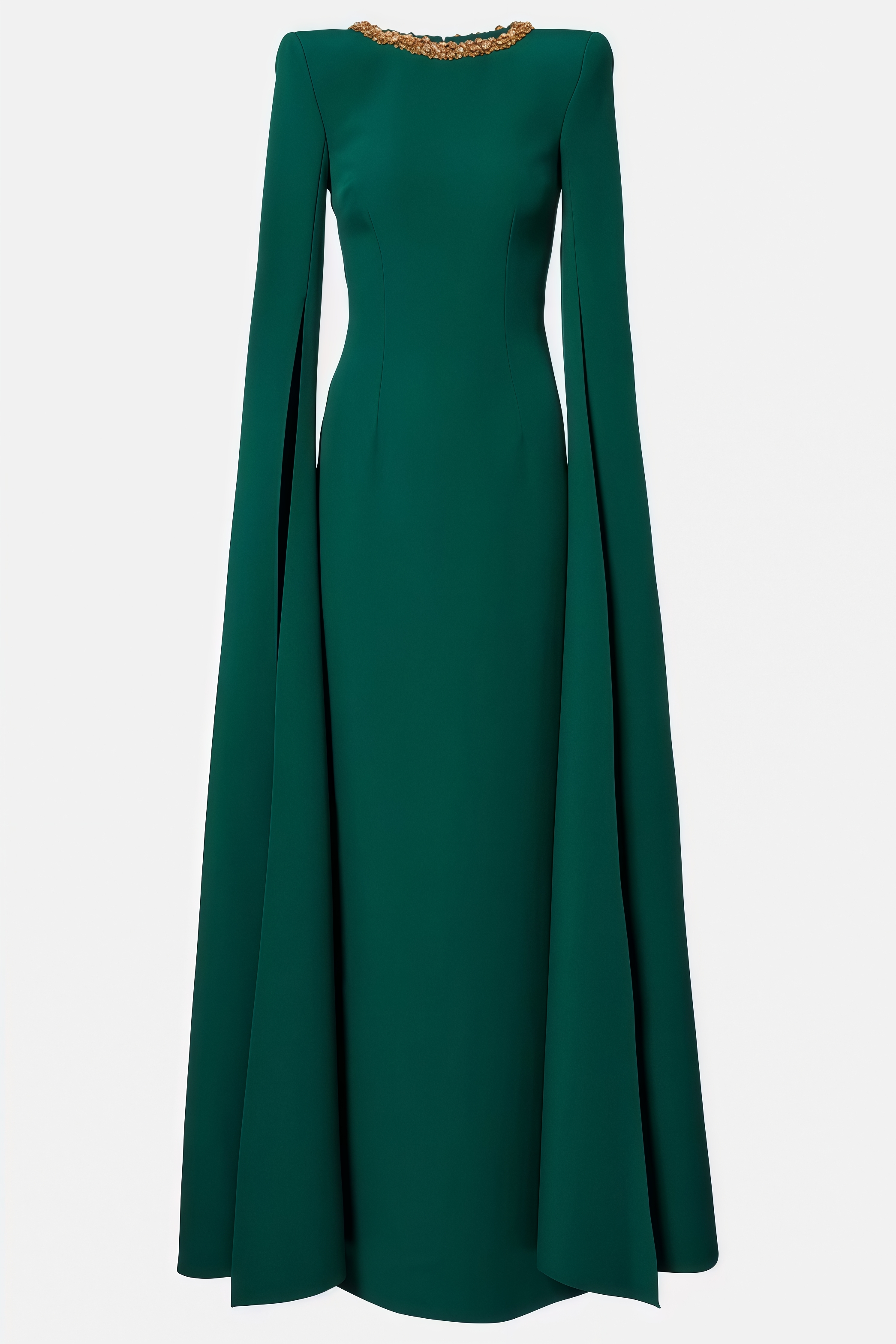 Yvigre Green Rhinestone Maxi Dress