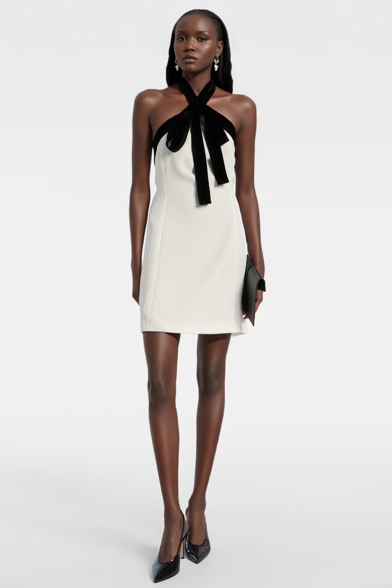 Isliey White Off Shoulder Bow Mini Dress