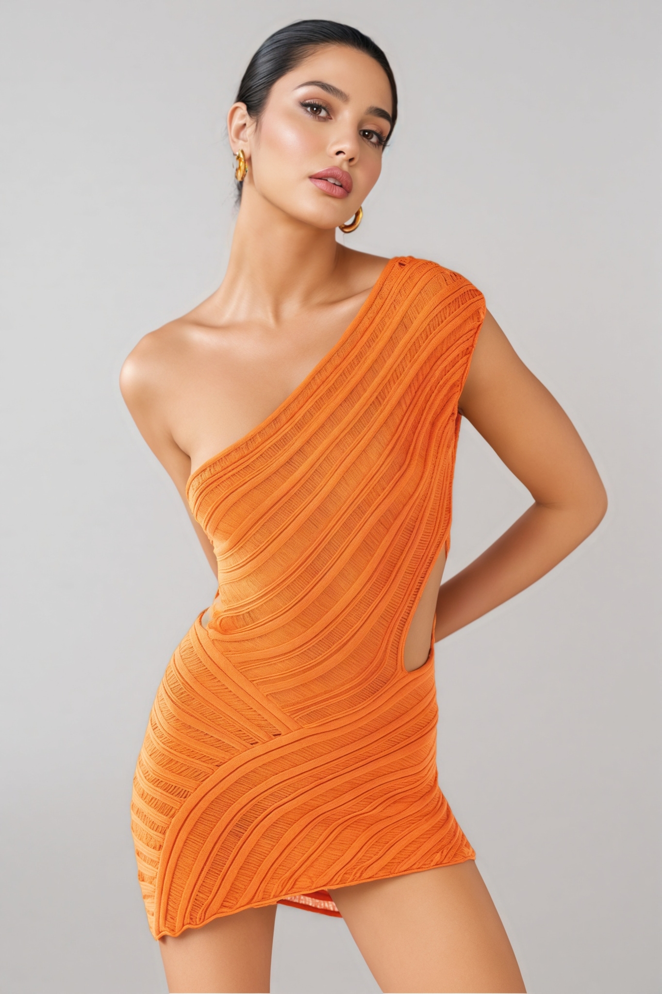 Enchant One Shoulder Cut Out Mini Dress